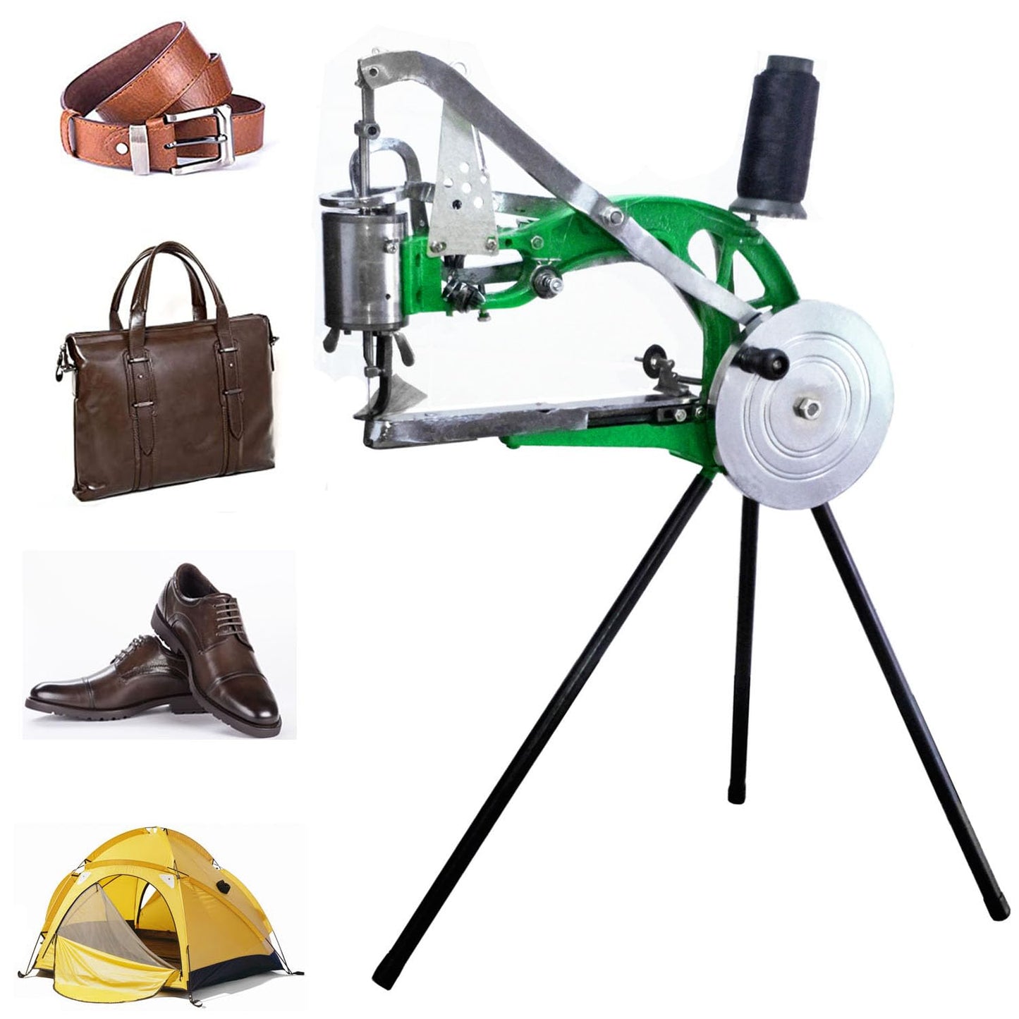 YEQIN Shoe Repair Machine Handheld Leather Sewing Machines Cobbler Stitching Industrial Heavy Duty Maquina de Coser Manual Nylon Line for Bags, Tents, Clothes, Quilts, Coats, Trousers