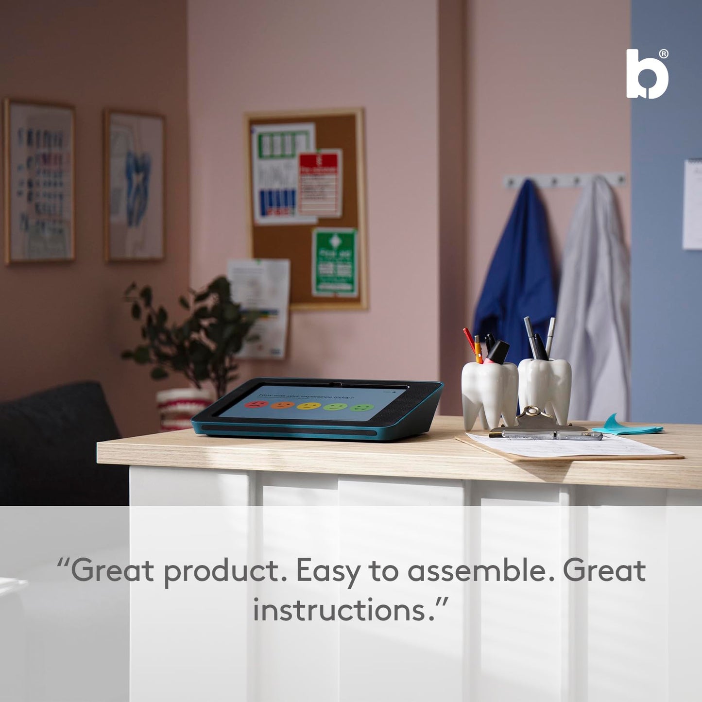 Bouncepad Link iPad POS Stand for Business | Kiosk Stand for Meeting Room Management | Table Mount Tablet Kiosk Register | iPad 10th Gen 10.9 | Black