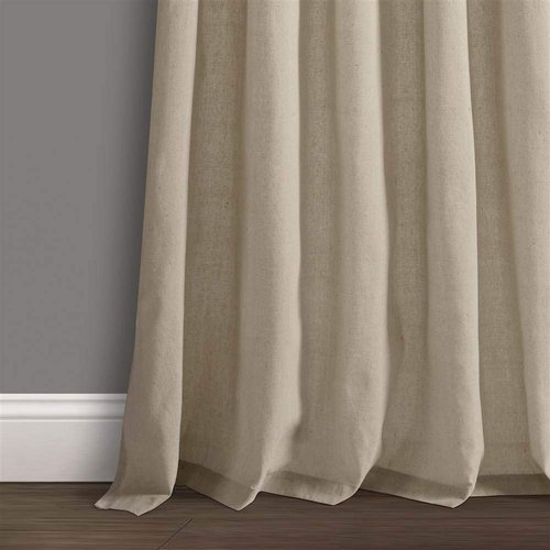 Lush Decor Burlap Knotted Tab-Top Window Curtain Panel Pair, 45"W x 84"L, Dark Linen