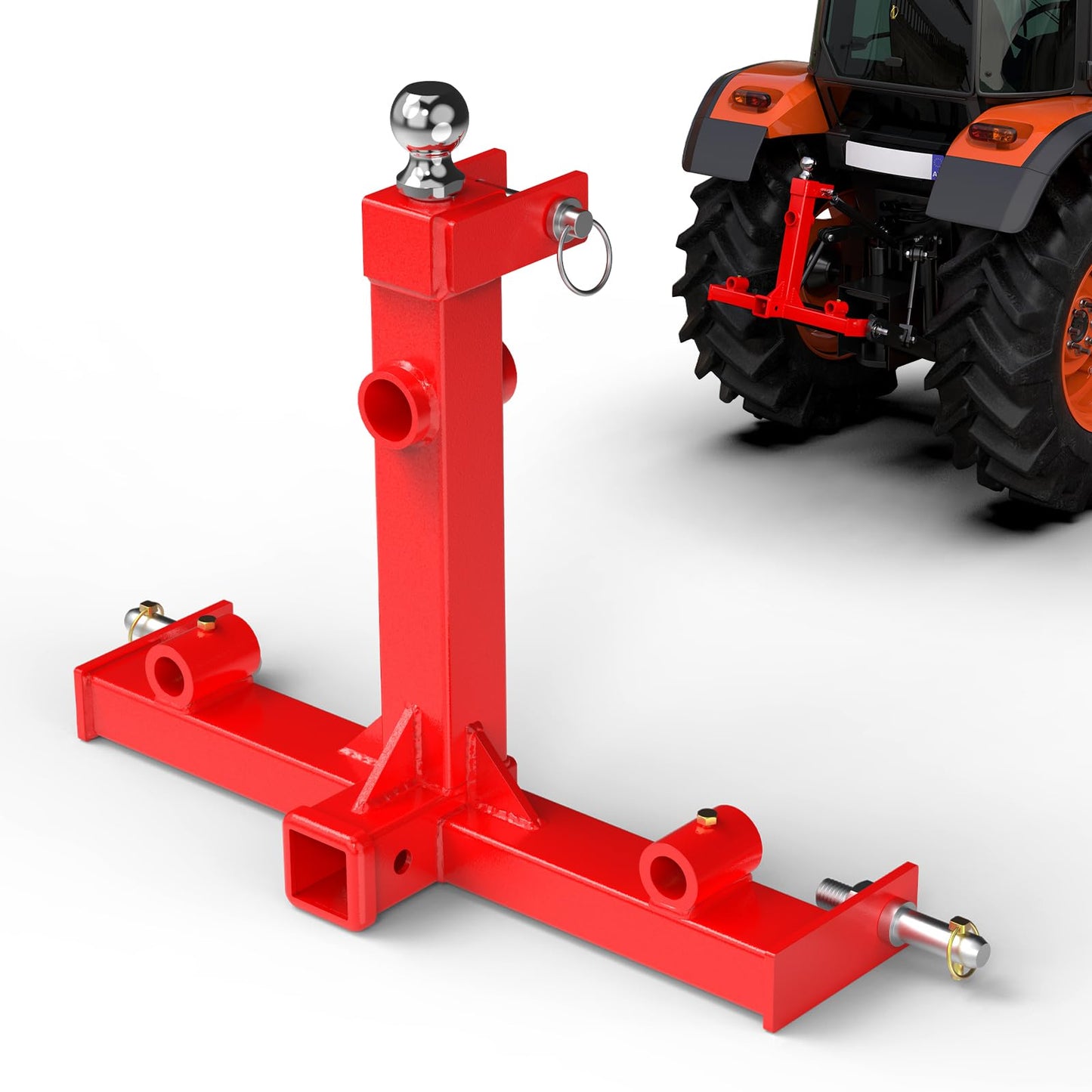 Sulythw 3 Point Hitch Attachment, 3pt Quick Trailer Hitch 2" Receiver Category 1 Attachment, 3000lbs Capacity with Trailer 2-5/16" Ball Gooseneck 3 Point Hitch Receiver Tractor Tow Drawbar