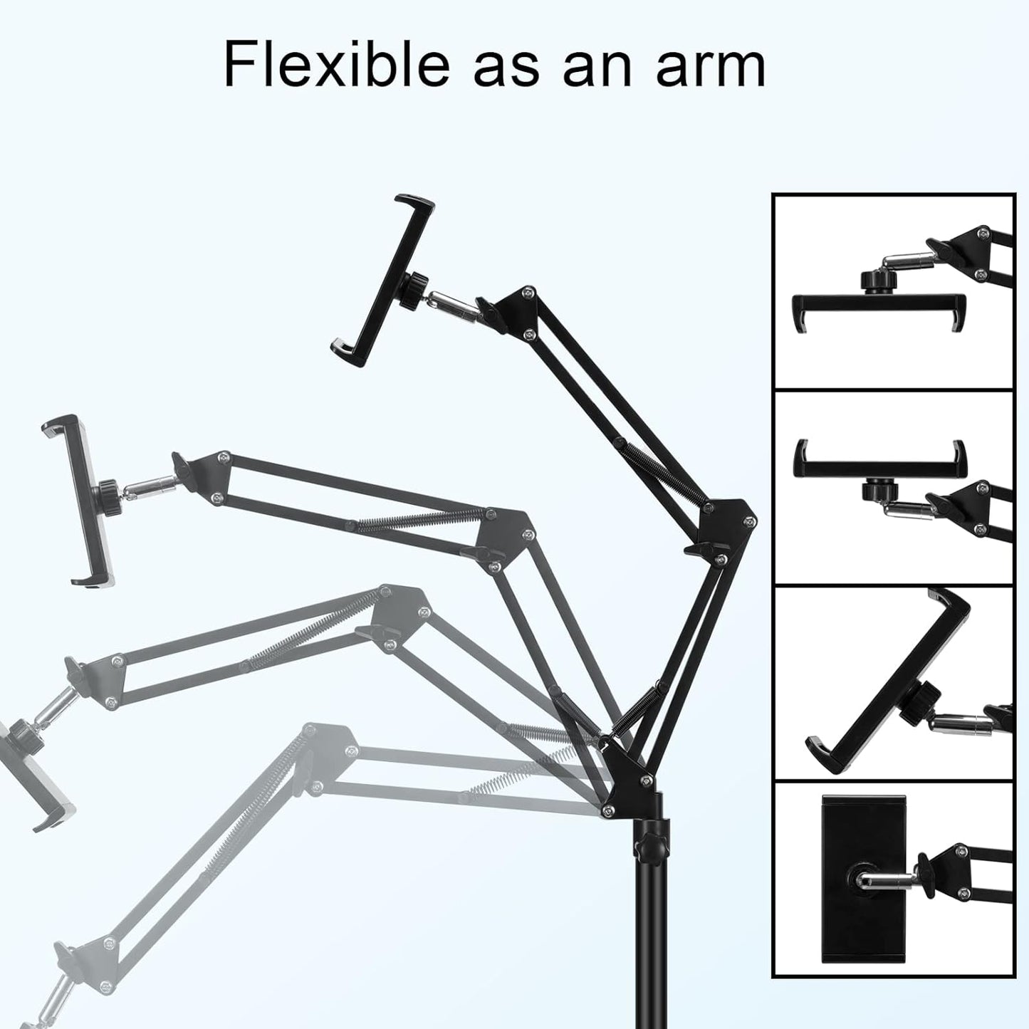 SAMHOUSING 360-degree 4.7~12.9 Inch-Screen Tablet Floor Stand, Adjustable Universal Rotatable Metal Tablet Holder