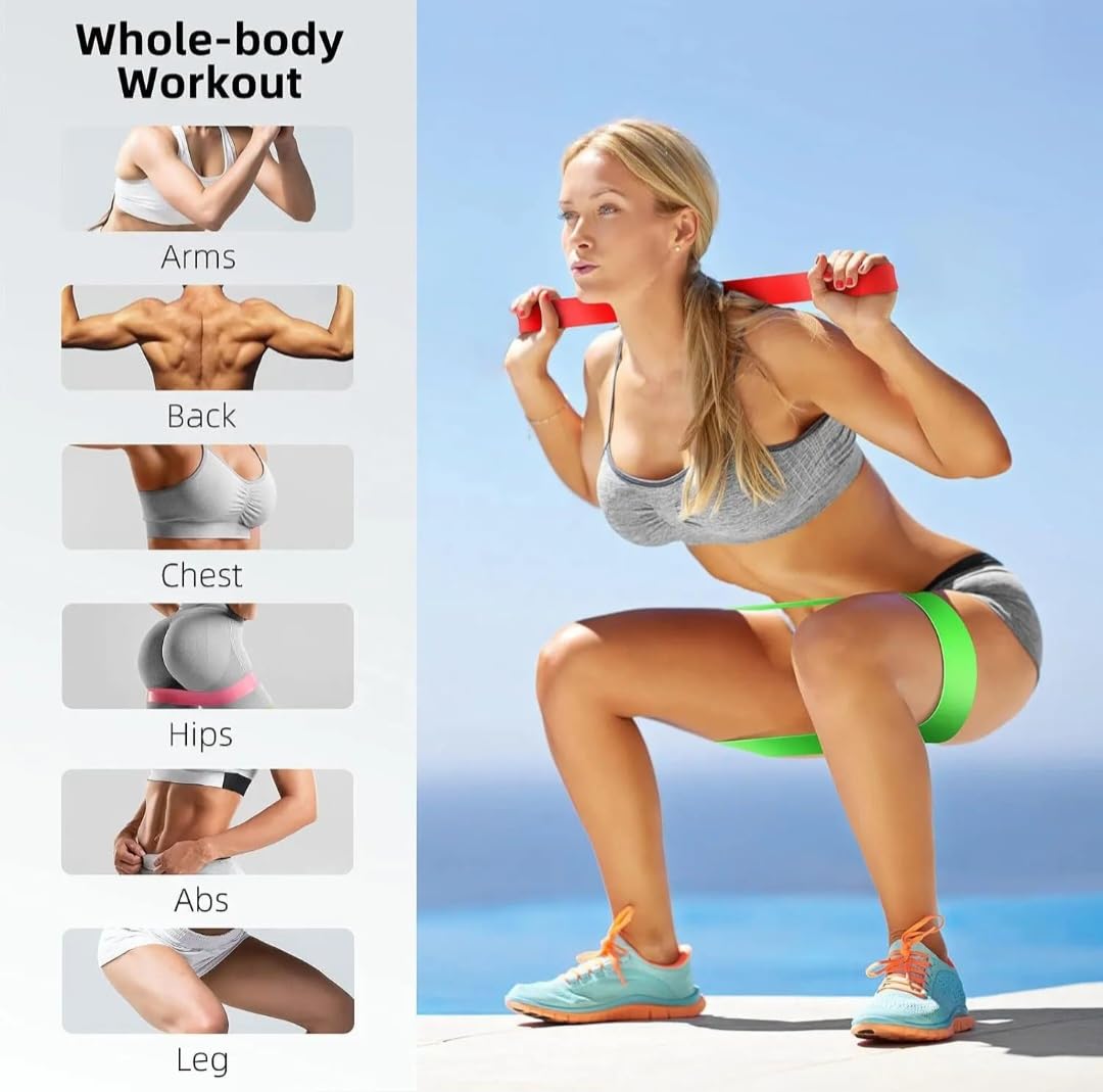 Resistance Bands, Exercise Bands, Workout Bands, Workout Set for Women, Resistance Bands for Working Out, Pilates and Yoga, Pilates Equipment, Yoga Equipment, Fitness Equipment