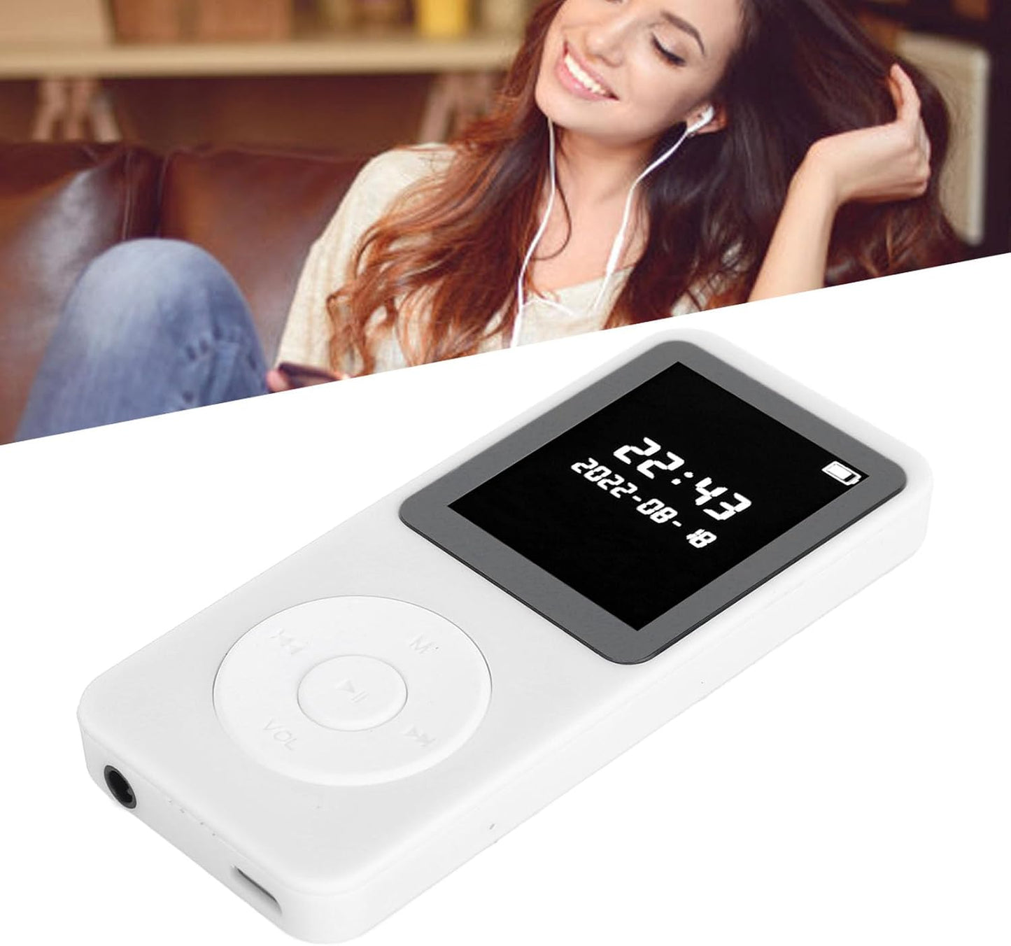 Zopsc MP3 1.77in 5.0 MP3 Player, LCD Screen Portable Music Player Built in Speaker, Bluetooth HiFi Player with FM Radio