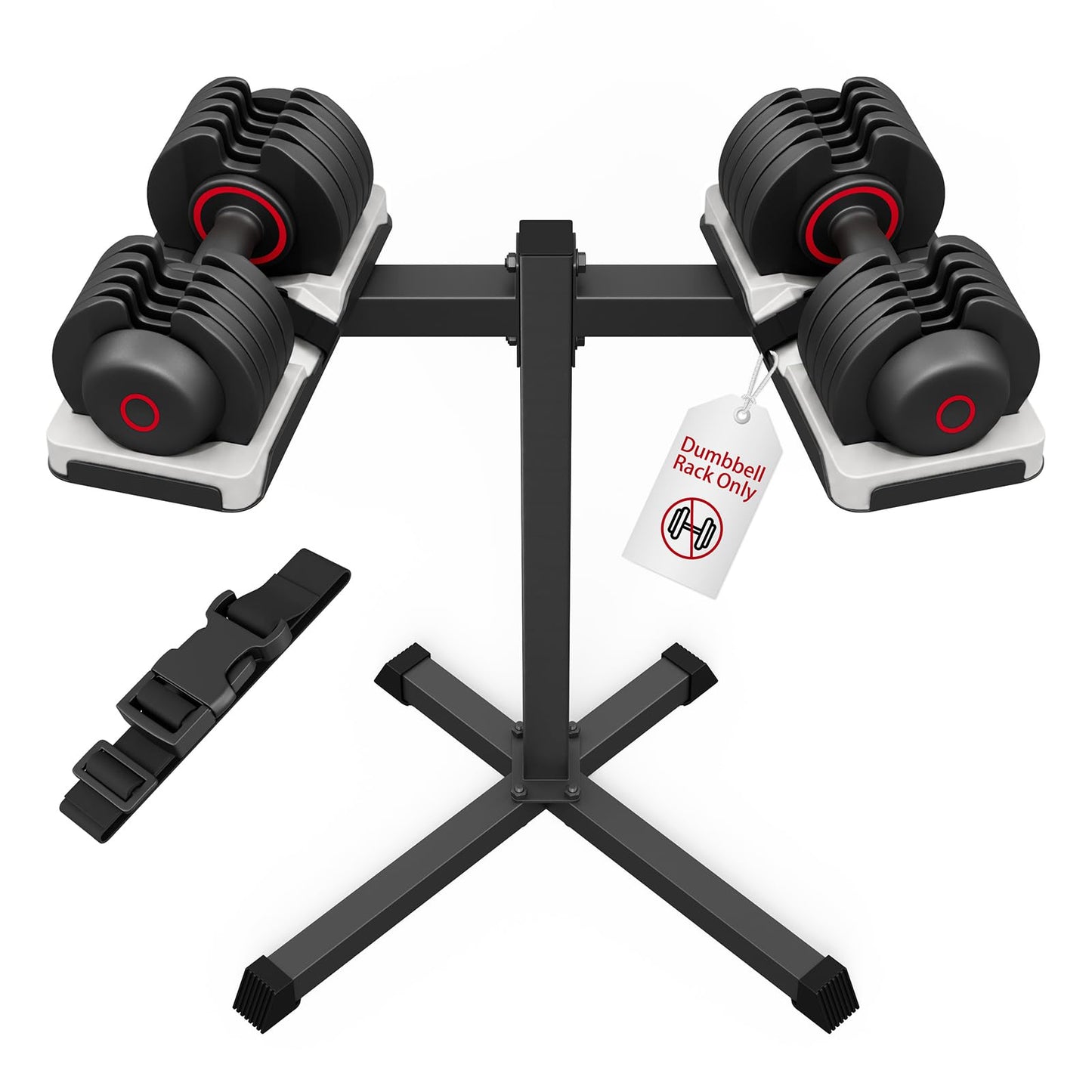 Jusgym Adjustable Dumbbell Stand, 35" Height Adjustable Dumbbell Rack, 300LBS Capacity Home Gym Storage Rack with 90°Rotating Platform（Rack Only）