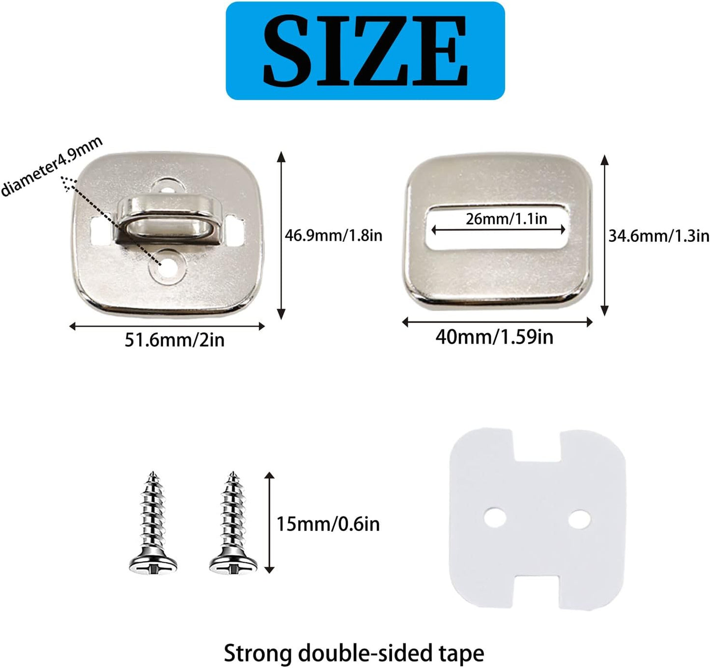 3 Pack Anti Theft Self Adhesive Security Plate for Cables to Lock Down Laptops, Mac Book, Tablets, iPad, or Other