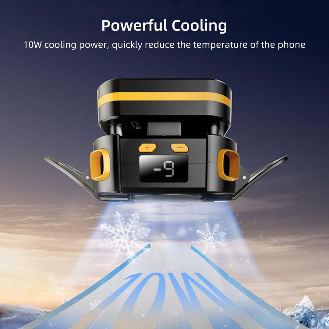 ALFOINE Magnetic Semiconductor Phone Cooler Fan with Temperature Display and Rechargeable Battery Mobile Phone Radiator