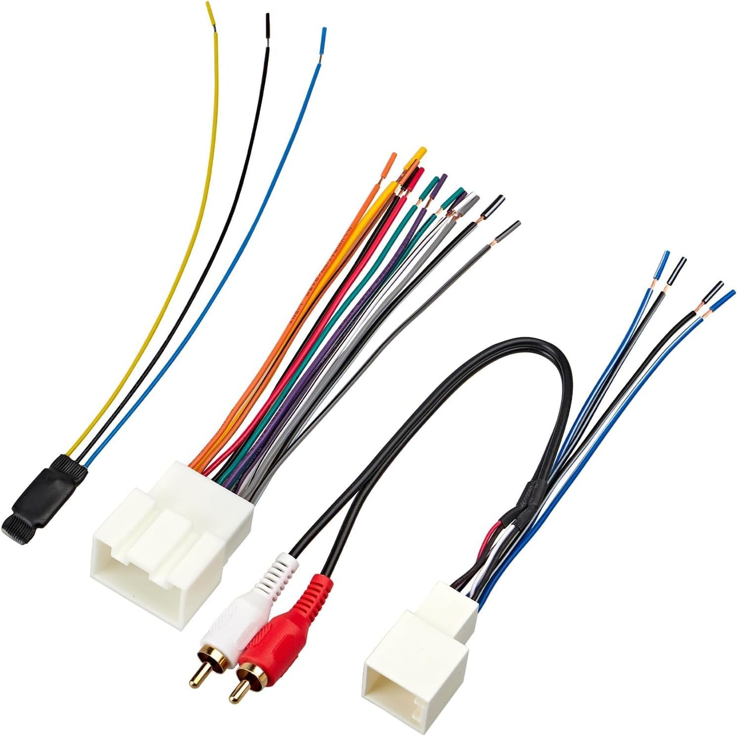 12V 5V 2000-2004 1999-2003 RED WOLF Radio Wiring Harness RCA Plug with to Step Down Converter Kit for Ford Mustang