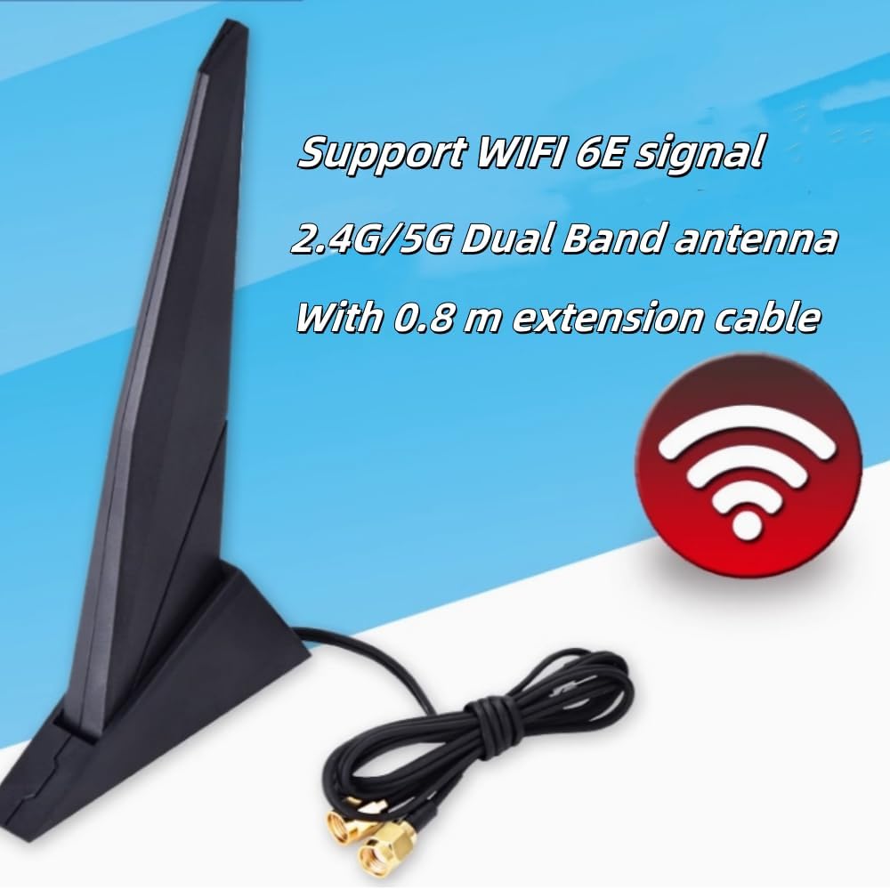 XLQJVPO 6 6E 2.4G/5G Z690 B460 B360 H610 H670 M13H M12 M11 2T2R 80cm/2.7ft) External WiFi Antenna Magnetic Base Antenna