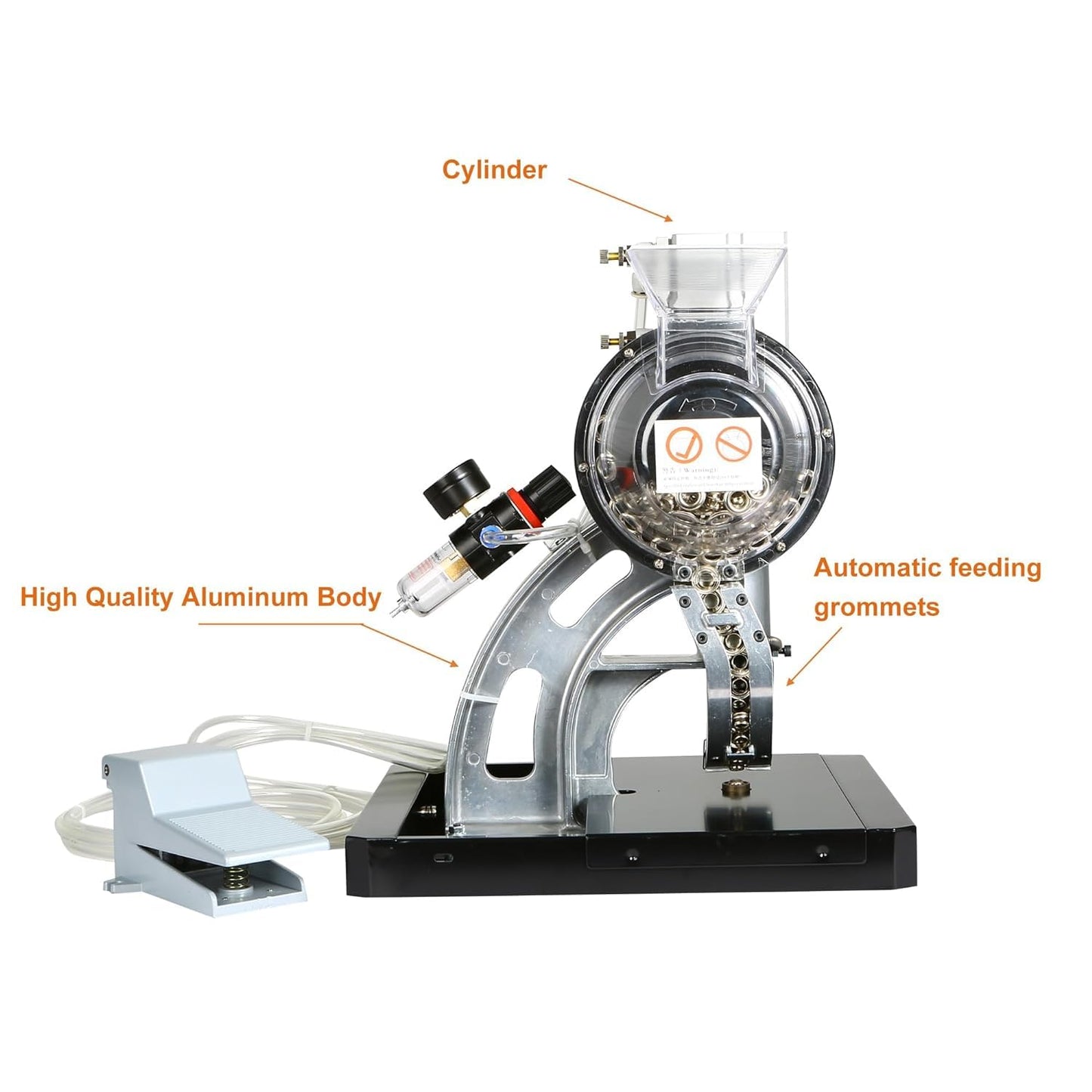ZONGLAN Pneumatic Automatic Eyelet Feeding Grommet Punch Press Machine- 5000#2 Eyelet Banner Tools(6mm)