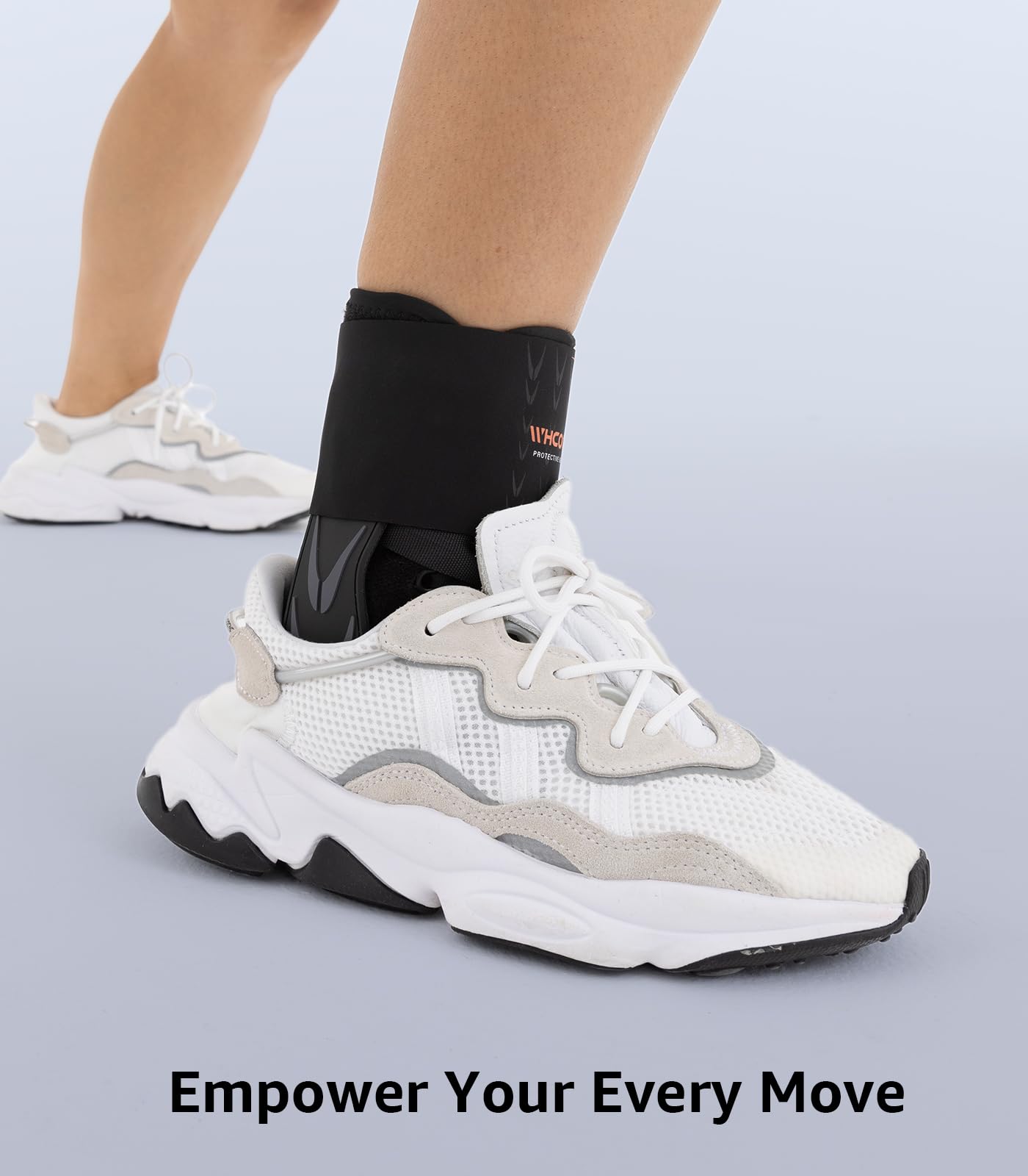 WHCOOL Slim-Fit Ankle Brace for Sprained Ankle, Quick Lace Up Ankle Support for Women Men with 2 Auto-Shaped Pads, Air Fabric Cool Ankle Stabilizer for Injury Recover, Running,Sports, M(12”-13”)