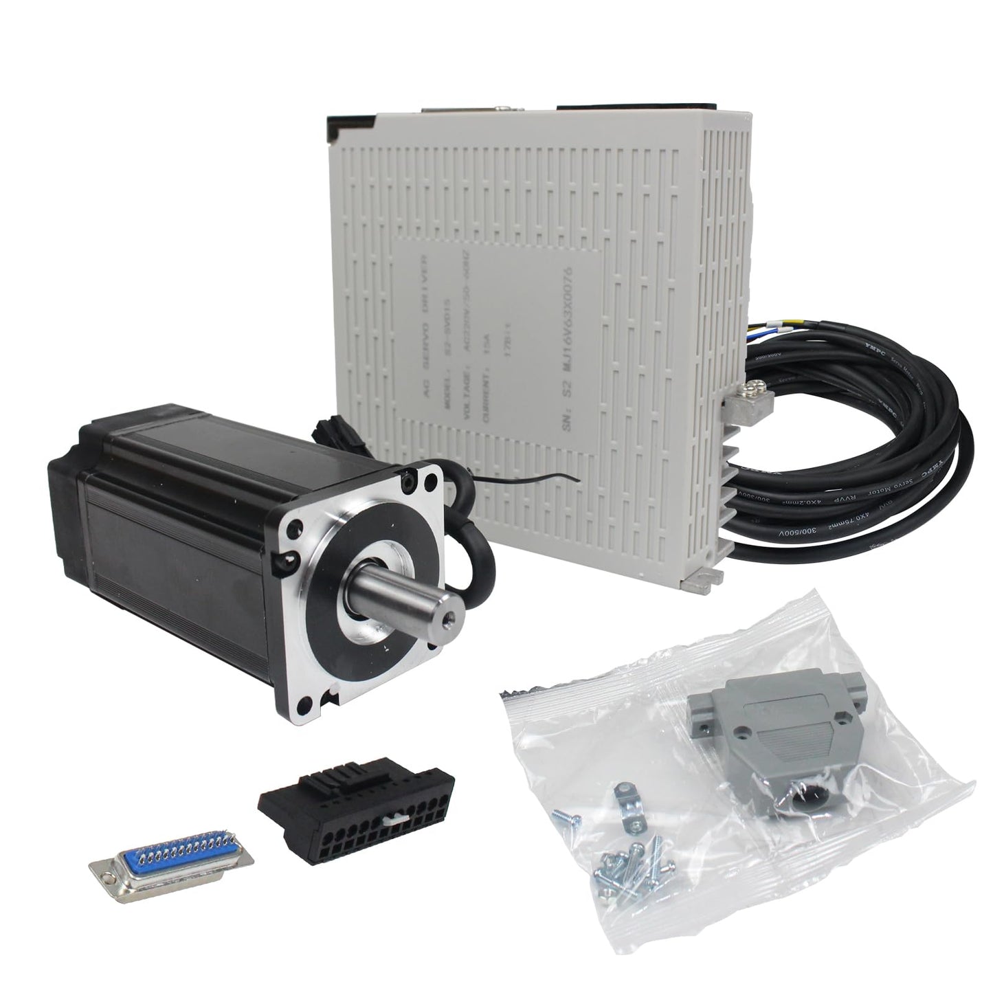 RATTMMOTOR YPMC-600W 110V Servo Motor Kit with Servo Motor Driver CNC Controller Kit for CNC Engraver Milling Machine/Robot (Without Brake)