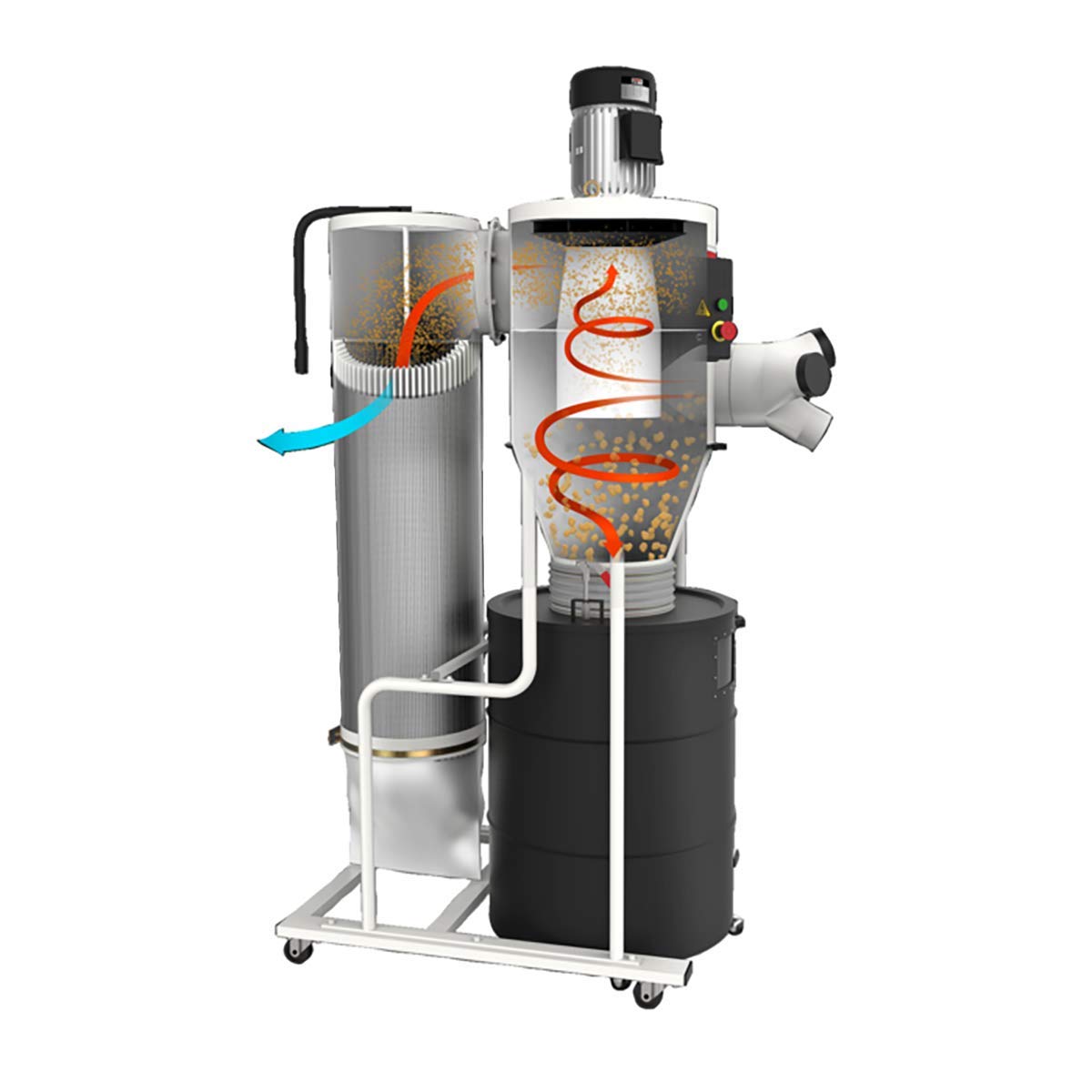 JET Cyclone Dust Collector, 2-Micron Filter, 3 HP, 230V 1Ph (Model JCDC-3)