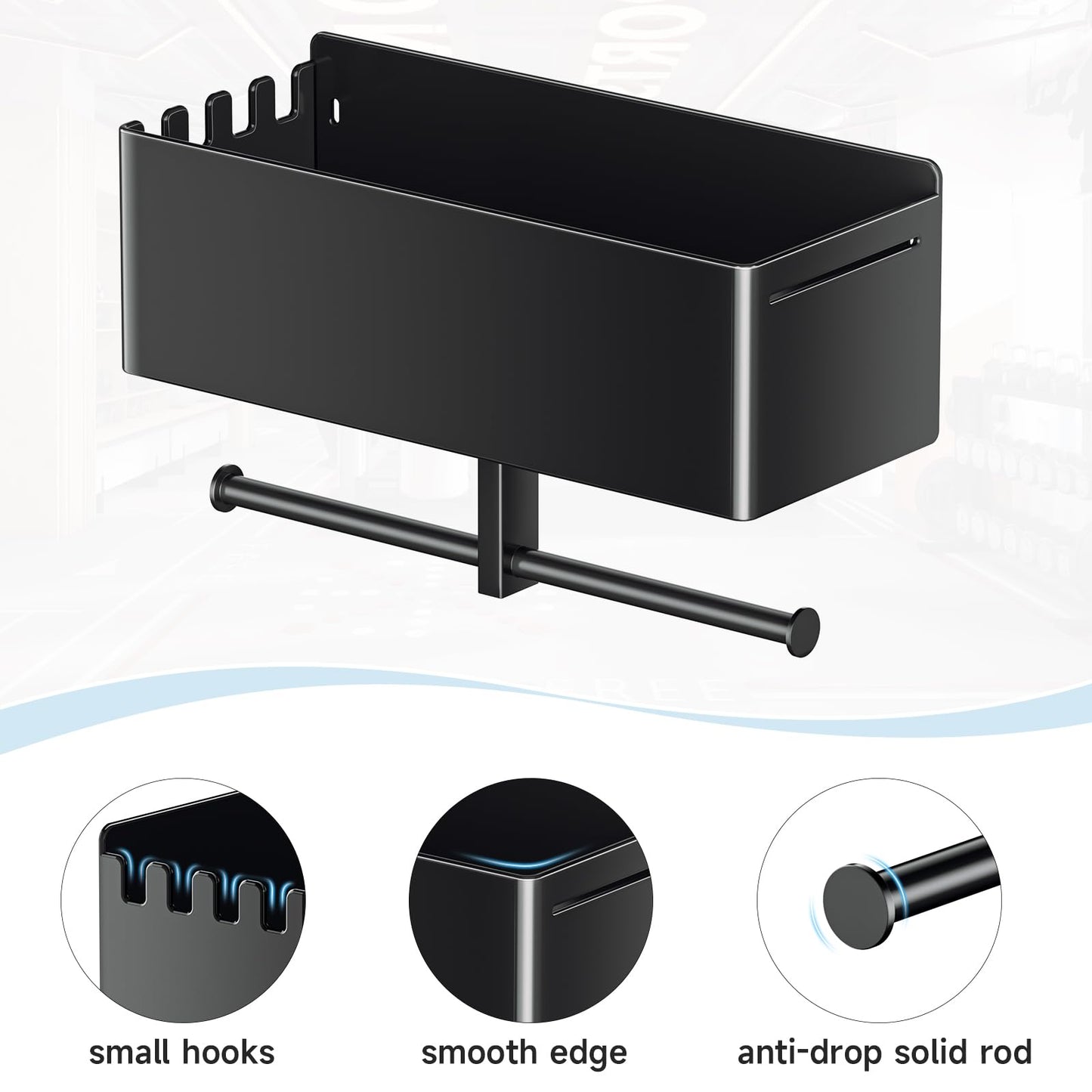 Home Gym Wall Storage, White Resistance Bands Rack Hanger Metal, Wall Mounted Fitness Bands Holder, Multi-Purpose Heavy Duty Workout Gym Storage Rack for Resistance Bands, Straps, Jump Ropes (Black)