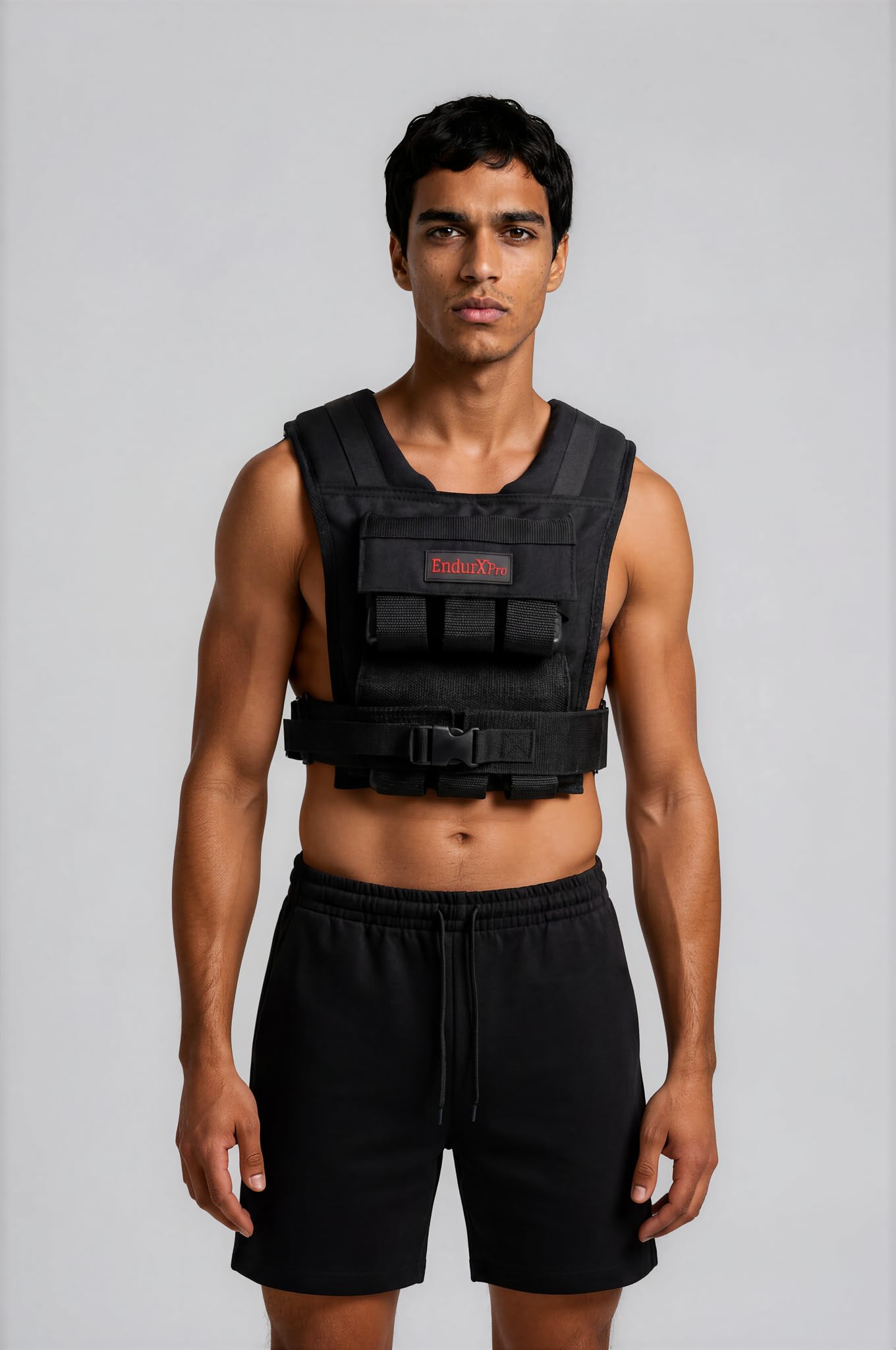 EndurXpro Weighted Vest for Men & Women | Adjustable Weight Vest 25 lbs/35 lbs/45 lbs with Removable Iron Weights, 1000D Cordura Weighted Training Vest for Rucking, Running & Strength Training