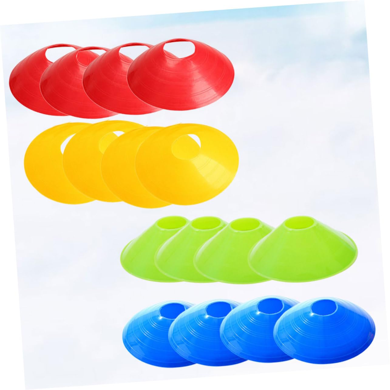 KESYOO 16 Pcs Soccer Training Disc Cones Football Marker Trays in Red Blue Green Yellow for Agility Drills and Outdoor Sports Practice