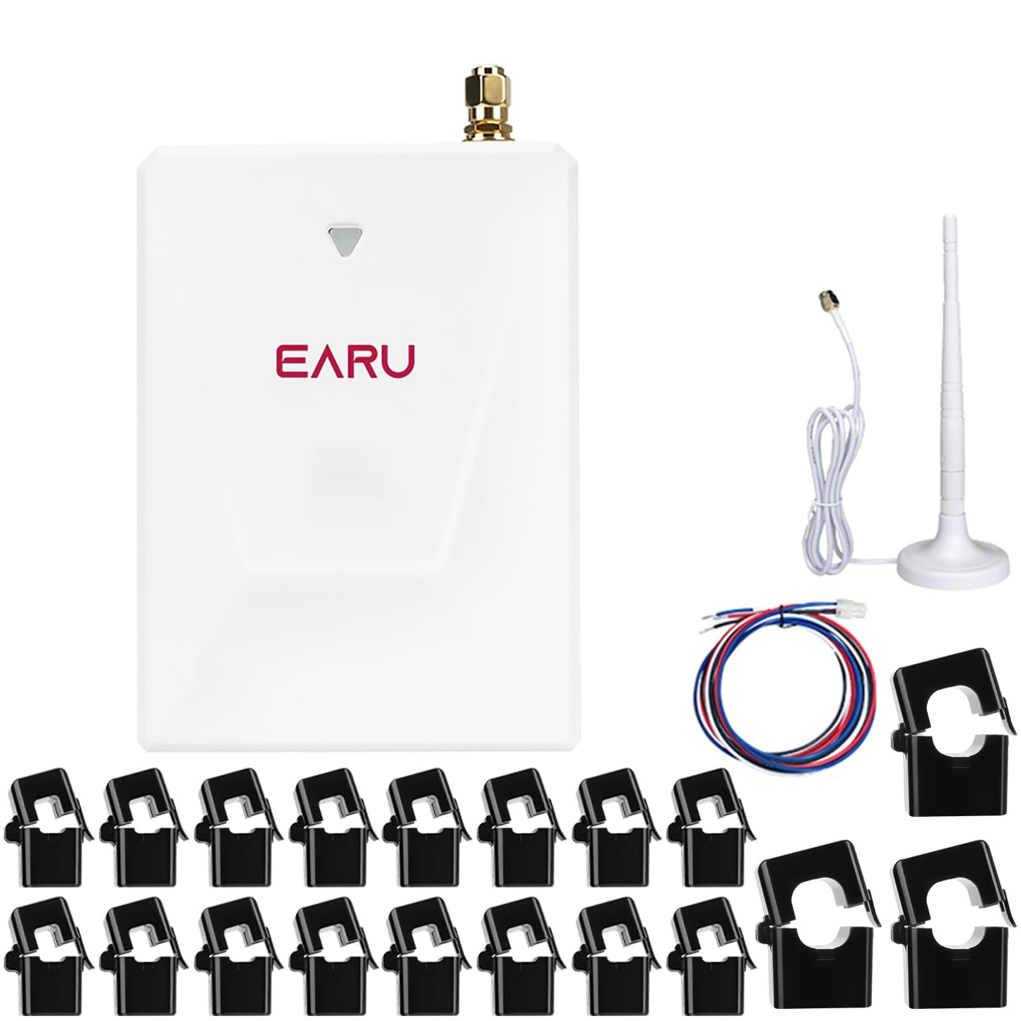 Smart Home Energy Monitor with 16 50A and 3-300A Circuit Level Sensors Real-Time Accurate Power Energy Consumption Tracking WiFi Meter SolarNet Metering2.4 GHz WiFi