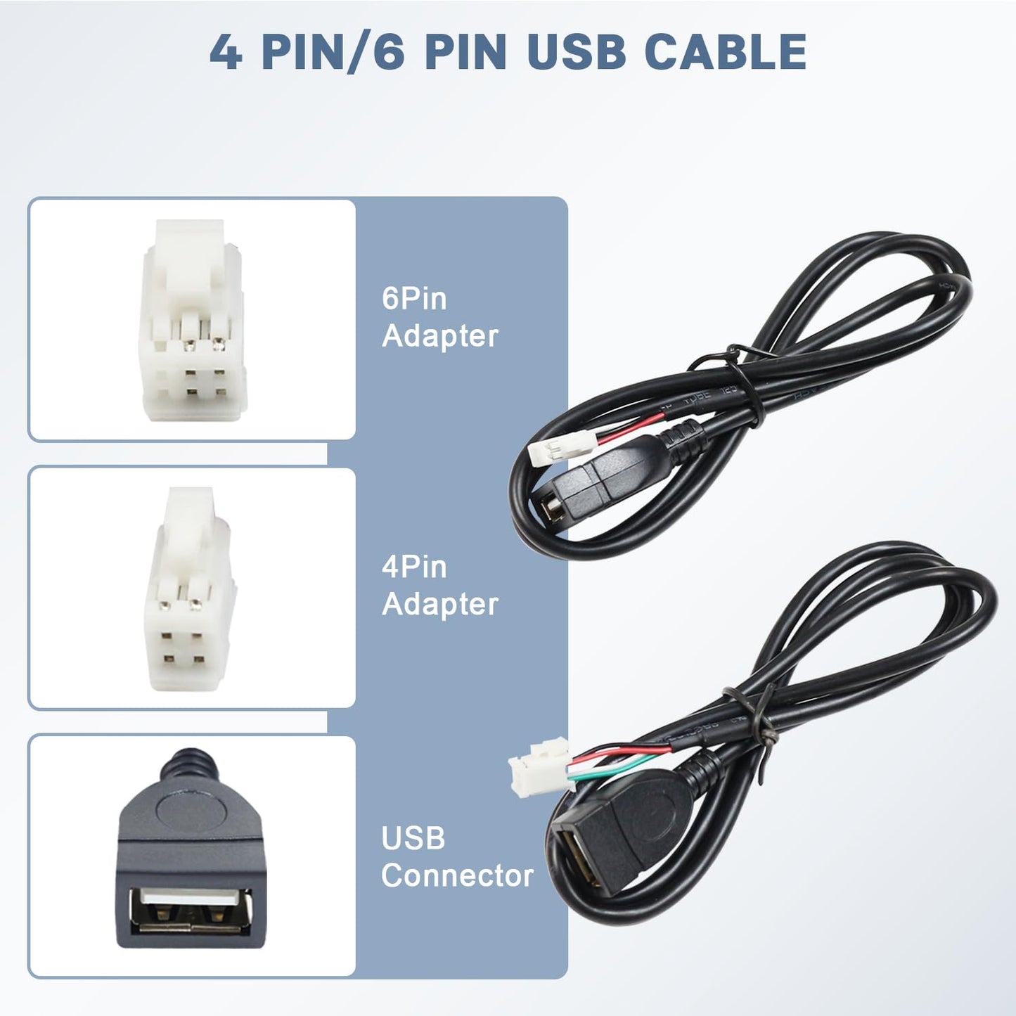16 10/20 4/6 Android Radio Wiring Harness Kit with Pin ISO Car Radio Wire Harness, Pin RCA Back Camera Adapter, Pin USB