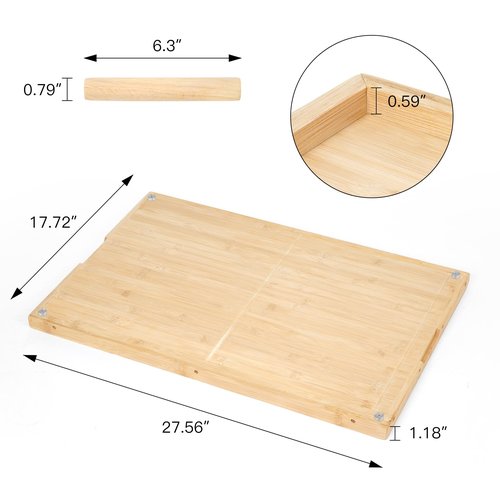 Bamboo Cutting Board Double Sided 28” x 18” with Juice Groove, Large Wooden Cutting Boards for Kitchen, Wood Chopping Board with Side Handles for Fruit, Meat, Kneading Dough