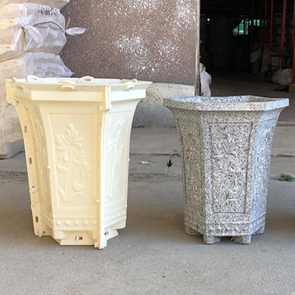 GANAZONO epoxy Resin Concrete molds Home Decor DIY Flower Pot Shape molds Hexagonal Flower Pot Making Mold Craft epoxy Planter DIY Craft Mold Desktop Plastic Supplies