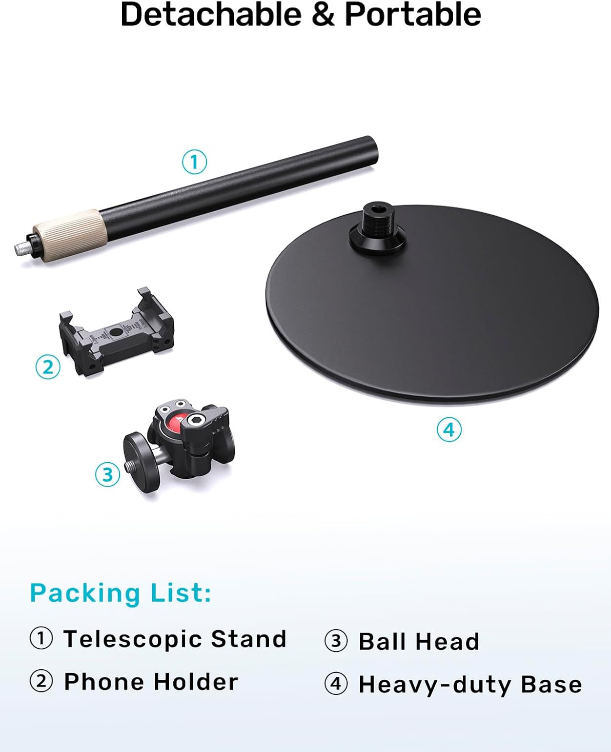 Etour C920 C922 360Rotatable 1/4" Webcam Stand for Desk, Raise Height Desktop Stand with Adjustment for Logitech Webcam