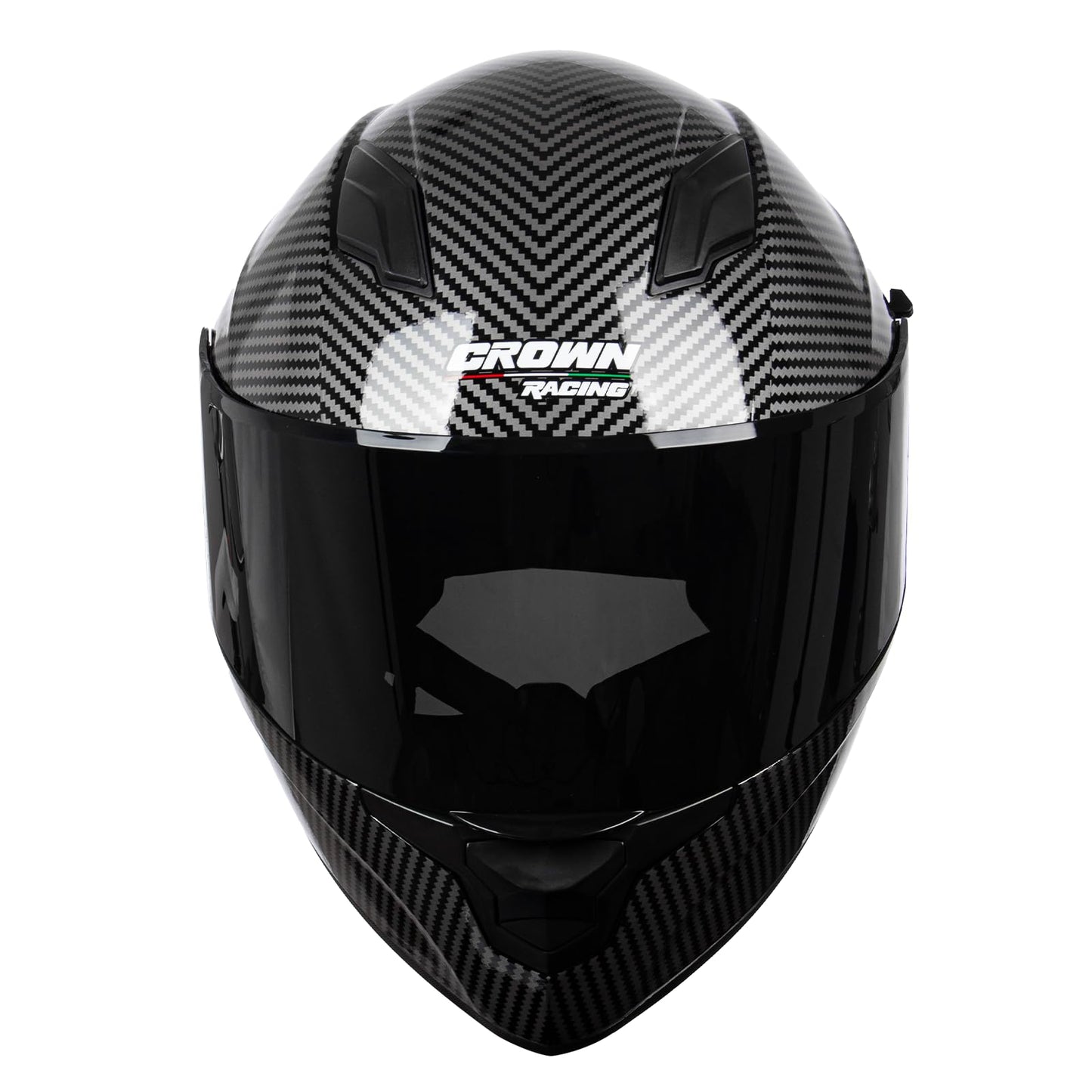 Crown Racing Motorcycle Helmets Street Bike Full Face Motorcycle Helmet Motorbike for Adults DOT Approved Carbon Fiber Pattern Helmets