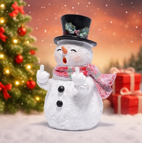 Hodao Snowman Figurine - Unique Indoor Home Decoration | Festive Winter Ornament for New Year