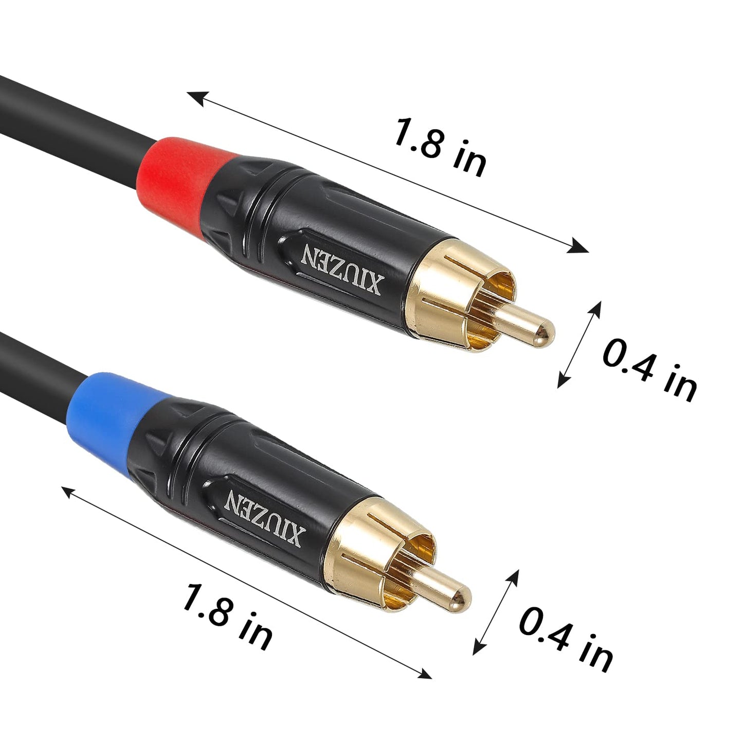 XIUZEN 1.5ft RCA Y-Splitter, Stereo Audio Adapter for Speaker, Subwoofer, Home Theater & More