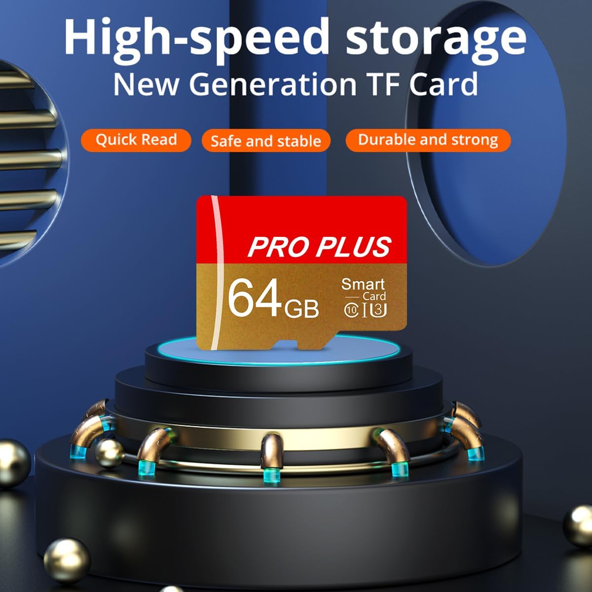 Bliksem 5 Pack 64GB C10 A1 (TF162 64GB-5 Pack) TF Card with Adapter, High Speed Memory Card, UHS-I Memory TF Card