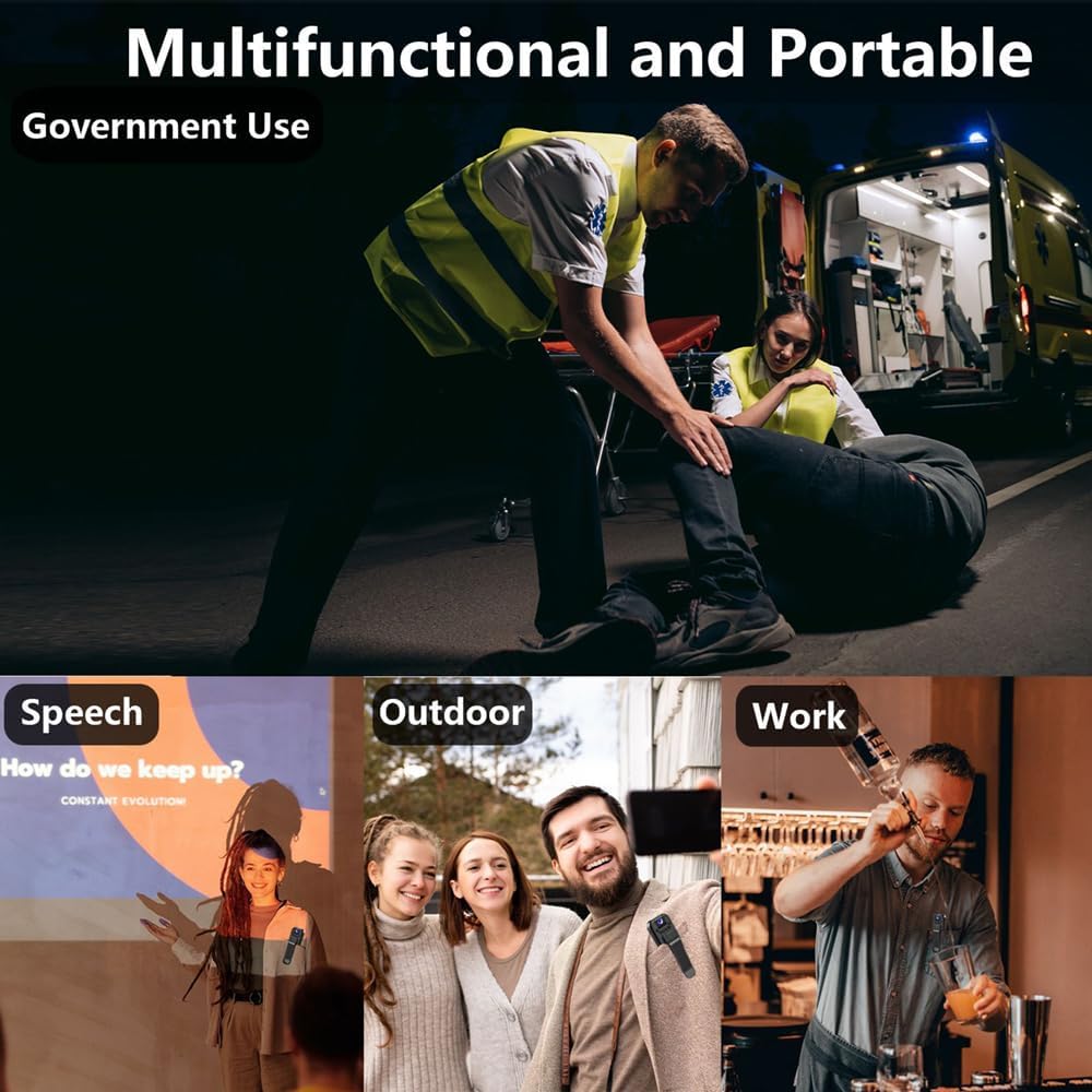 realexist 1080P Mini Body Camera with Audio & Video Recording - Small POV Cam - Wearable Personal Portable Cameras