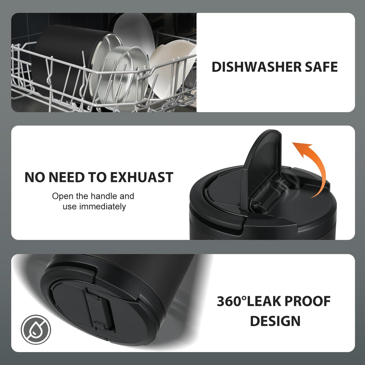 40oz Insulated Food Jar-Say Goodbye to Spills&Cold Meals|QuickLift Airtight Leak-Proof Lid Thermo for Hot Food, Wide Mouth Soup Thermos Lunch Box Container Adults|Stainless Steel with Folding Spoon