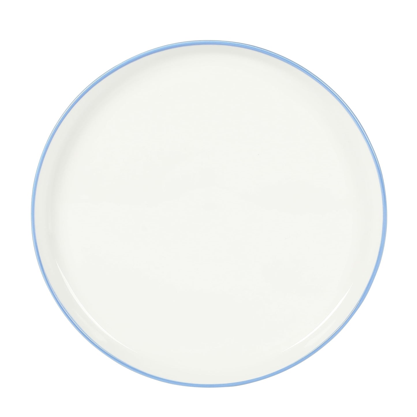Sur La Table Kitchen Essentials Two-Tone Porcelain Dinnerware Plates and Bowls Set - Blue/White, Service for 4 (16pcs)