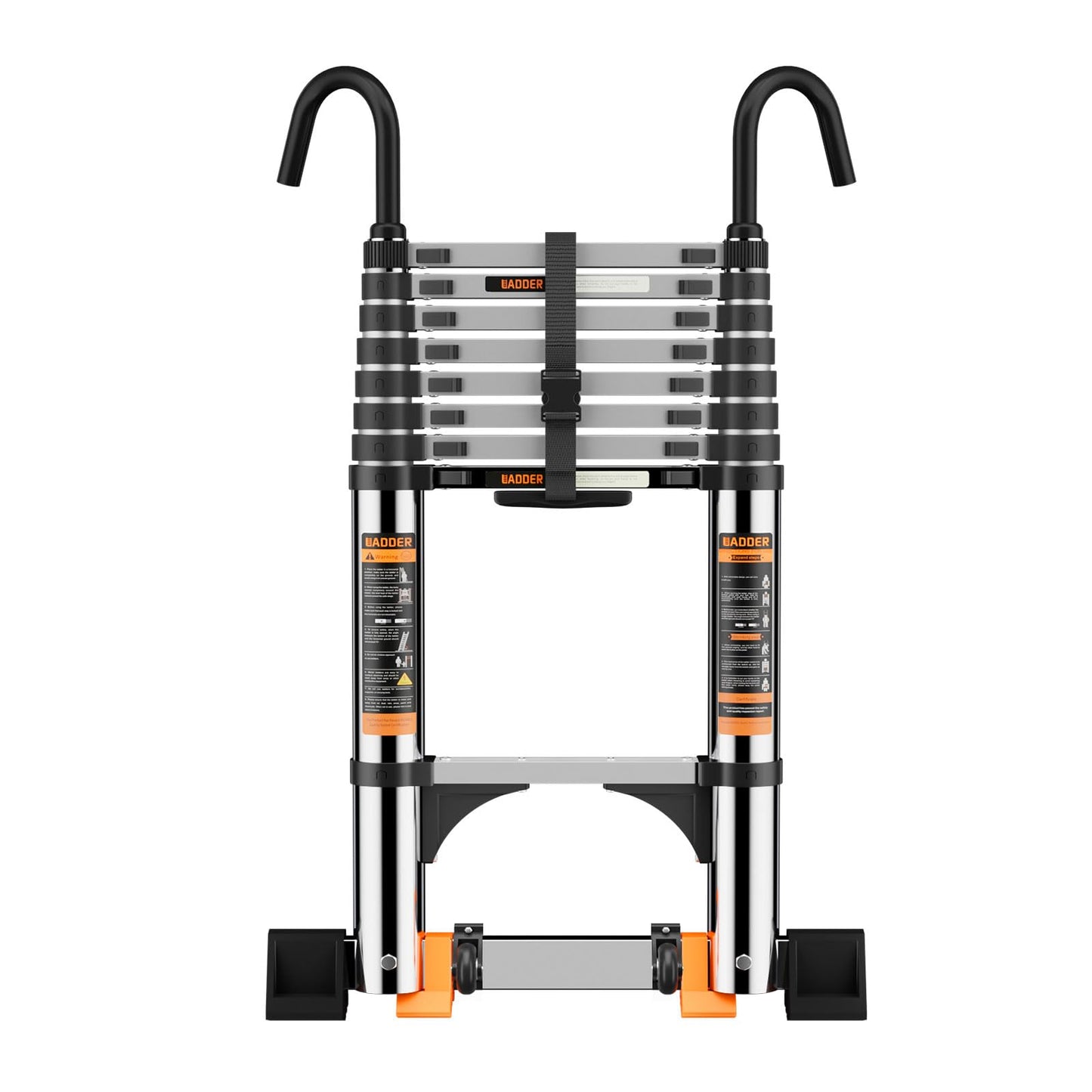 Telescoping Ladder,with Stable Hook and stabilizer barand,Extension Ladder, Heavy Duty 330lbs Max Capacity, Multi-Purpose Collapsible Ladder for RV or Outdoor Work (16.5FT/5.1M)