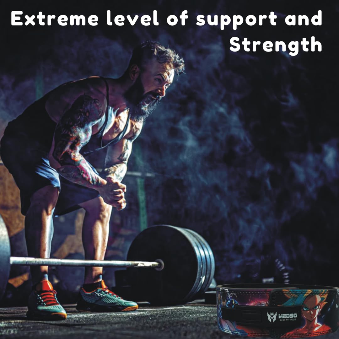 MEDSO Anime Weight Lifting Lever Belt, Lifting Blet for Squats,Deadlifts, Powerlifting,Weightlifting, Bodybuilding for Perfect Back Support for Men Women (X4, Medium)