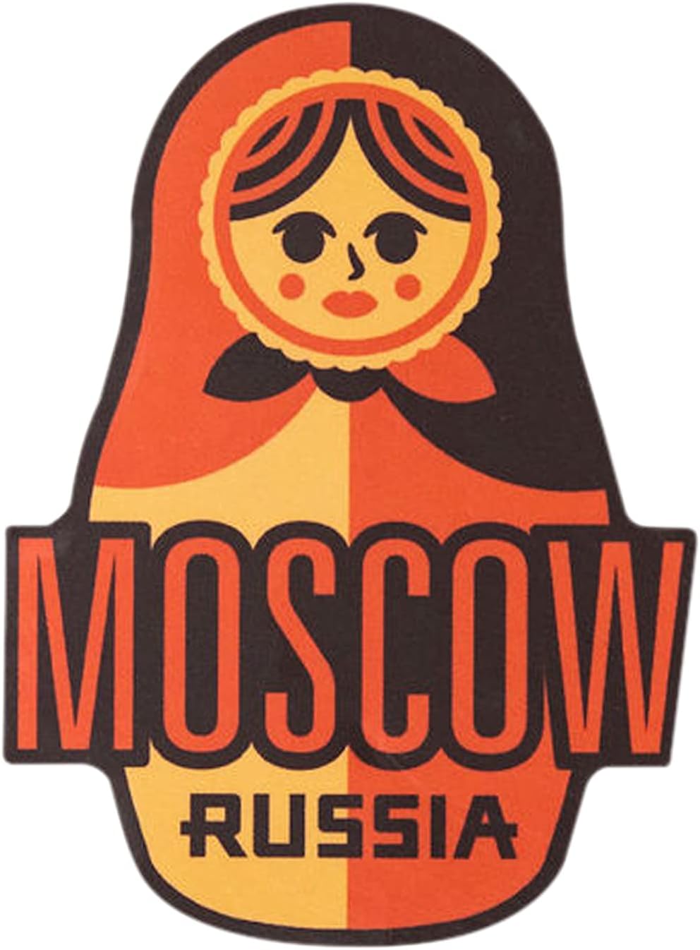 Vagabond Heart Moscow Sticker - Weatherproof Vinyl Russia Souvenir Decal - Nesting Russian Doll/Matryoshka