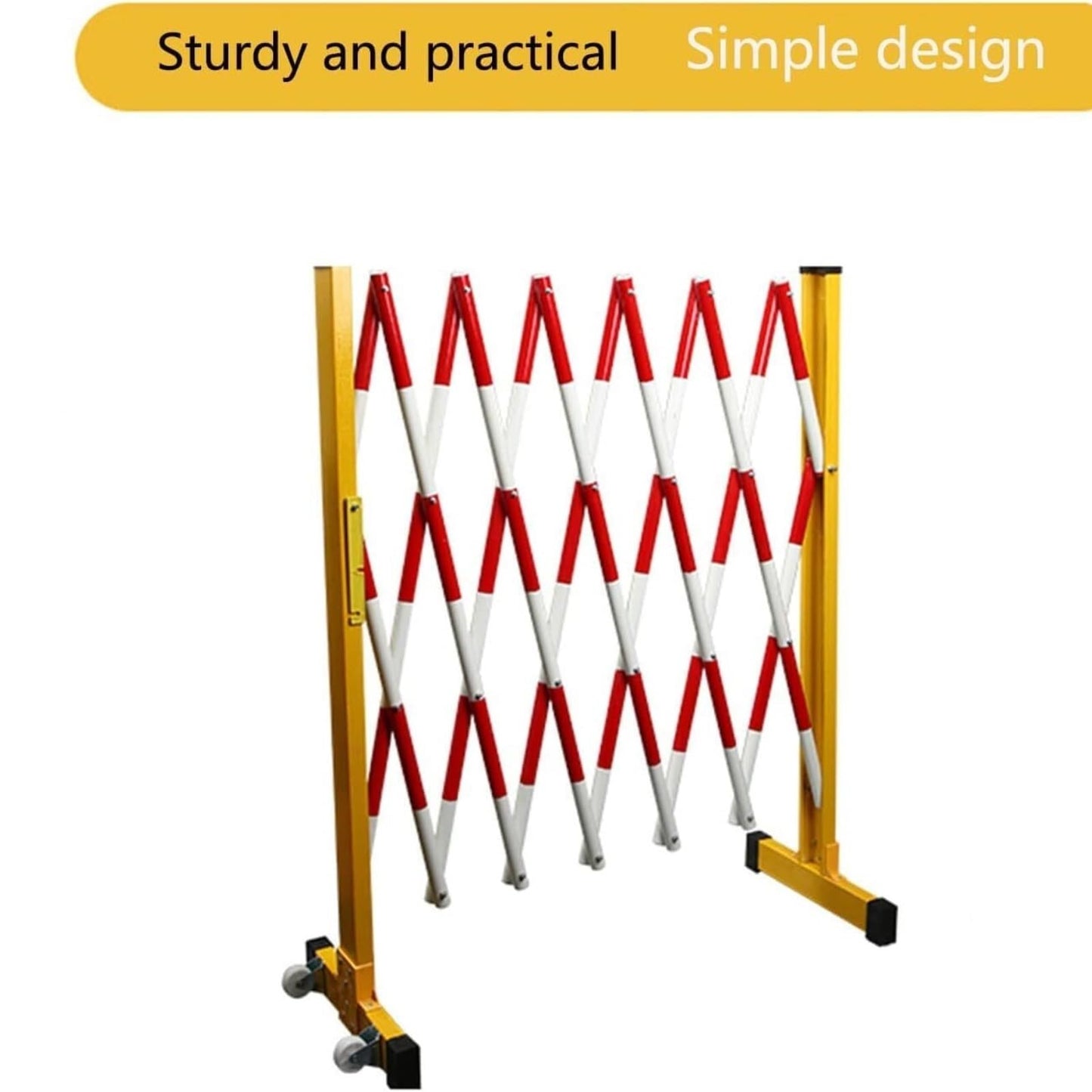 Barricade Telescopic Traffic Barrier Folding Security GateDurable Construction Fence for Crowd Control Protection(1.2x5m)
