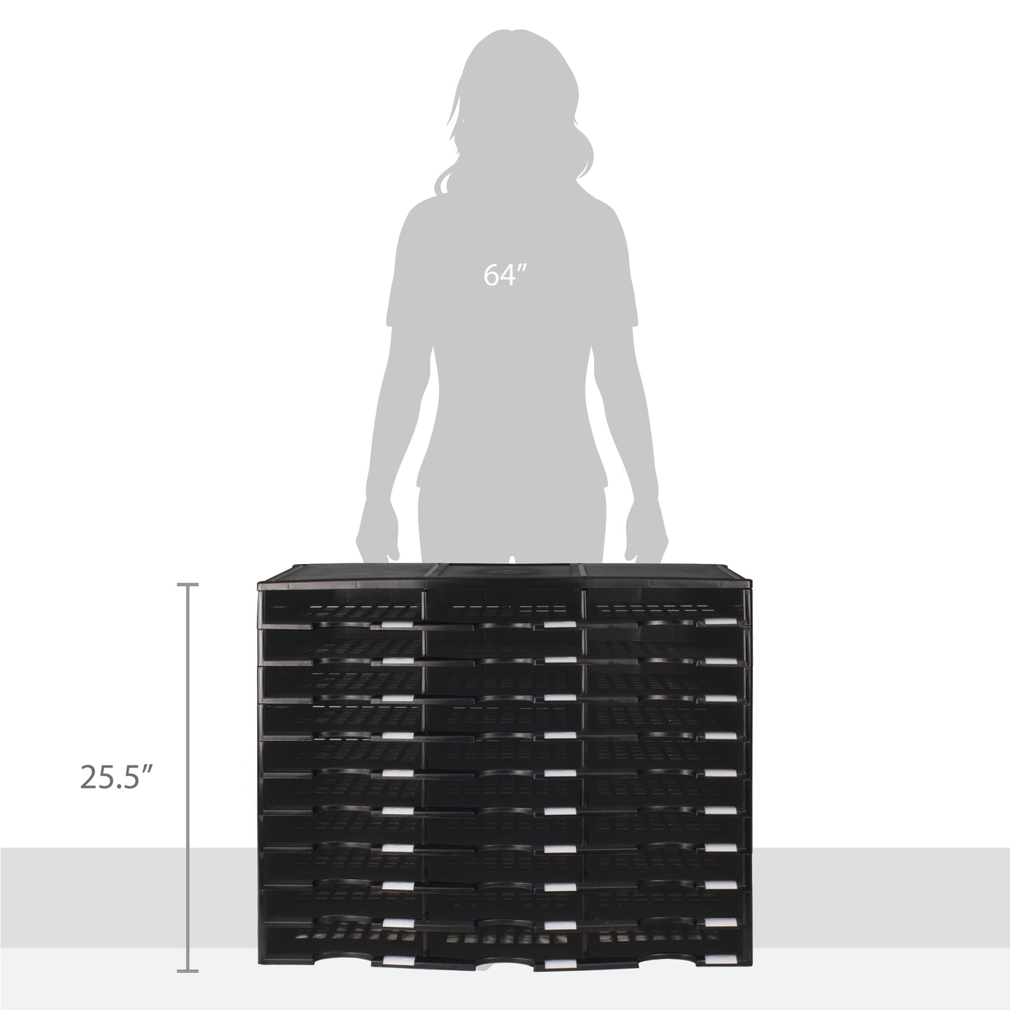 Storex Modular 30-Compartment Literature Organizer, Black