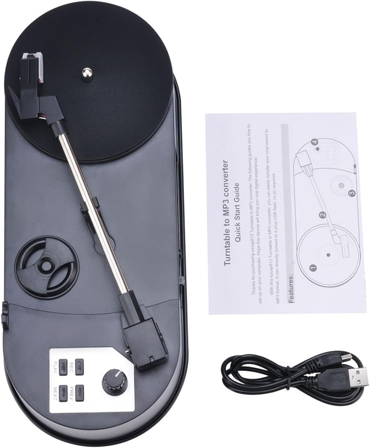 Whoasyst EZCAP613P MP3 33/45RPM Record to Converter with USB Integrated Auditory Speed Music Player