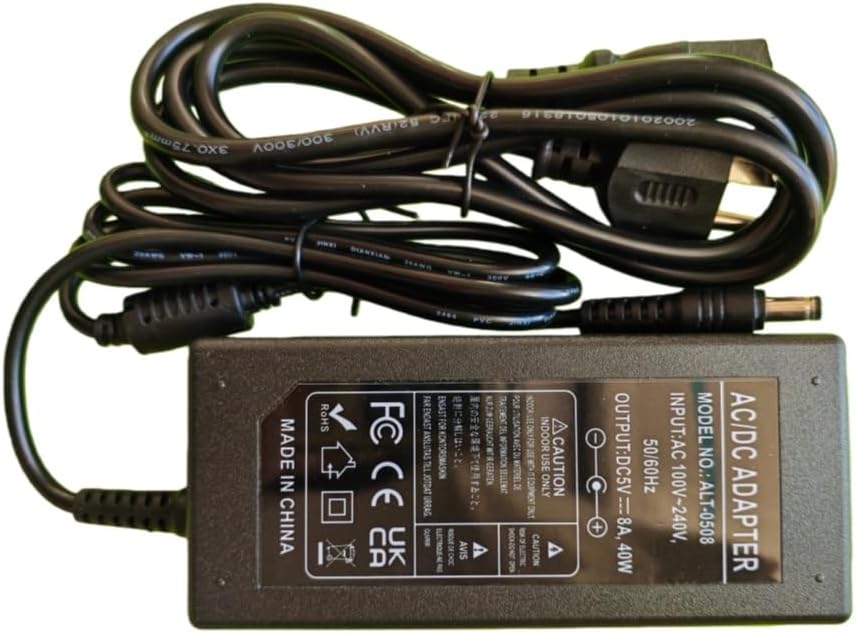 Lansan 5V 8A 40W, 100V-240V 5V 8A Power Supply Adapter, AC/DC Input, DC Output