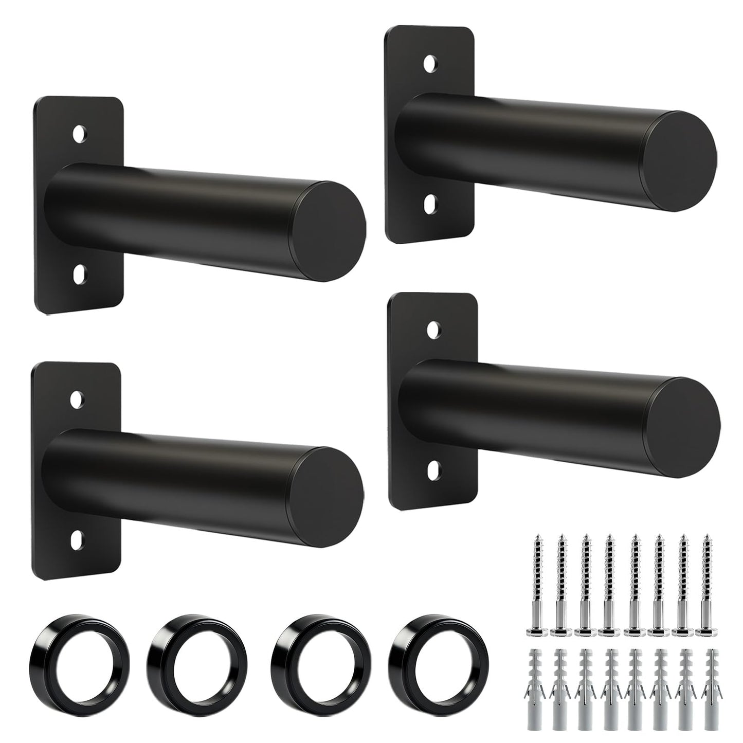 CAELUM Weight Plate Holder, Wall Mounted Weight Rack for 2-Inch Olympic Plates, Heavy Duty Alloy Steel Plate Holder, Max Weight Capacity 330lb, Space-Saving Storage Stand for Home Gym Organization