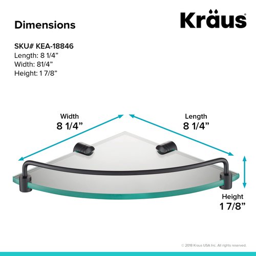 Kraus Elie Corner Bathroom Shelf, Matte Black Finish, KEA-18846MB