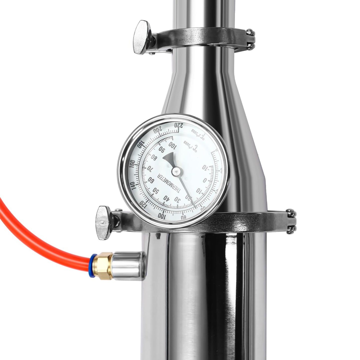 Alcohol Distillation Flute, Tubular Distillation Tower 304 Stainless Steel Alcohol Distiller Silver Flute Reflux Column Still for DIY Whisky Wine Brandy Gin 4" (6Layer55.7”H)