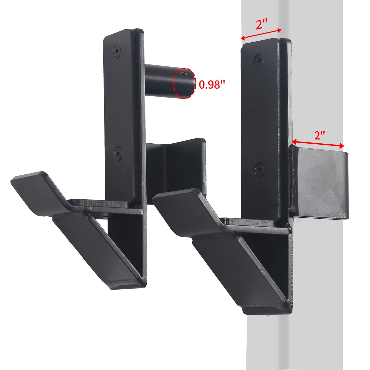 ZUKAM J-Hook Barbell Spotter Arm for 2" x 2" Tube Power Cage with 1" or 5/8" Hole, Dip Bar for Squat Rack,Heavy Duty Bottom Reinforced Premium Steel with 1000 LBS Capacity