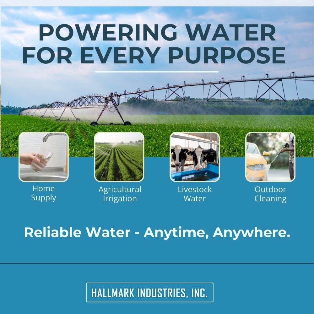 Hallmark Industries MA0419X-12A Deep Well Submersible Pump, 2 HP, 230V, 35 Gpm, 420 feet, Stainless Steel