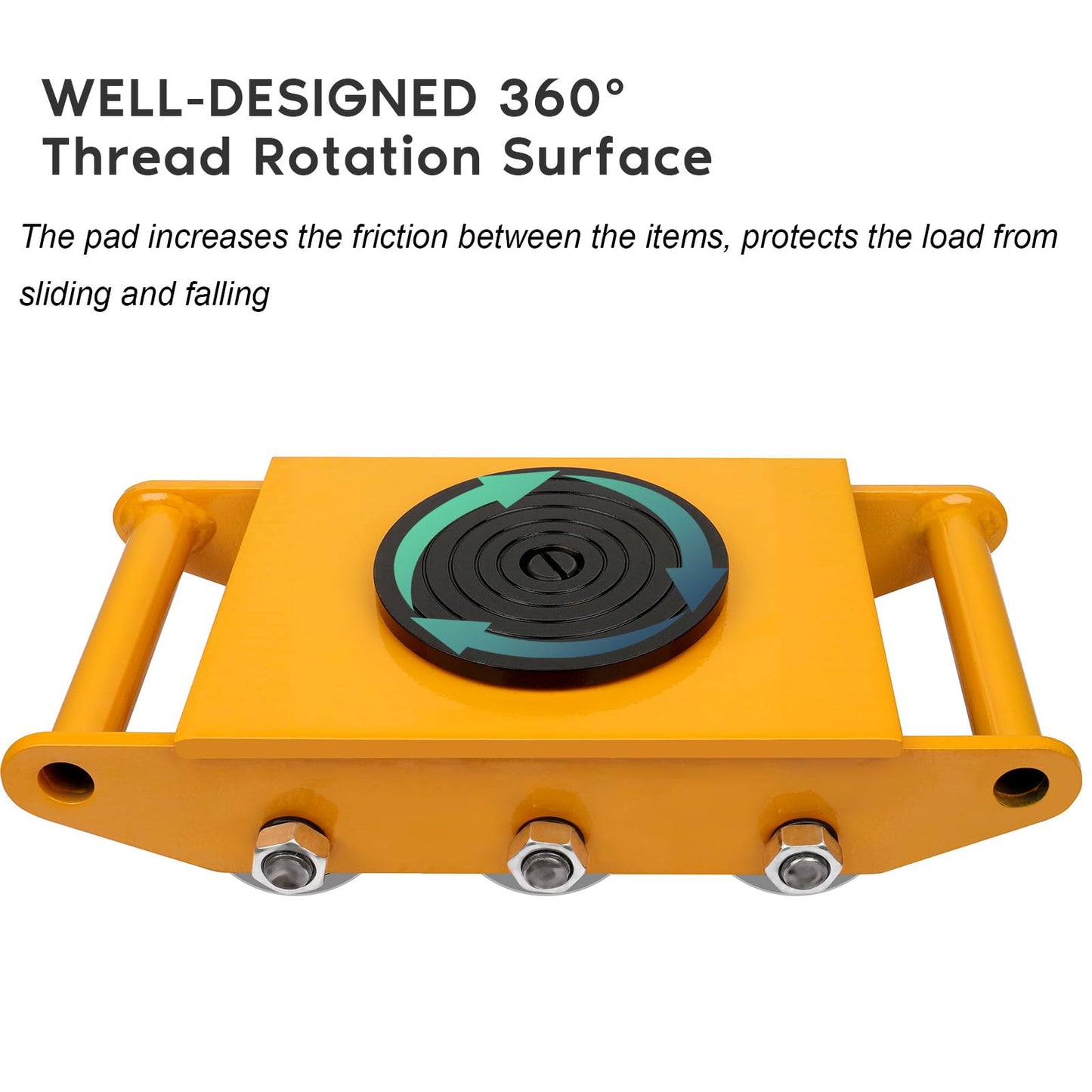 XCFDP Machine Skates, 8T Machinery Skate Dolly, 17600lbs Machinery Moving Skate, Machinery Mover Skate with 360° Rotation Cap, Heavy Duty Machine Dolly Skate for Industrial Moving Equipment,1pc