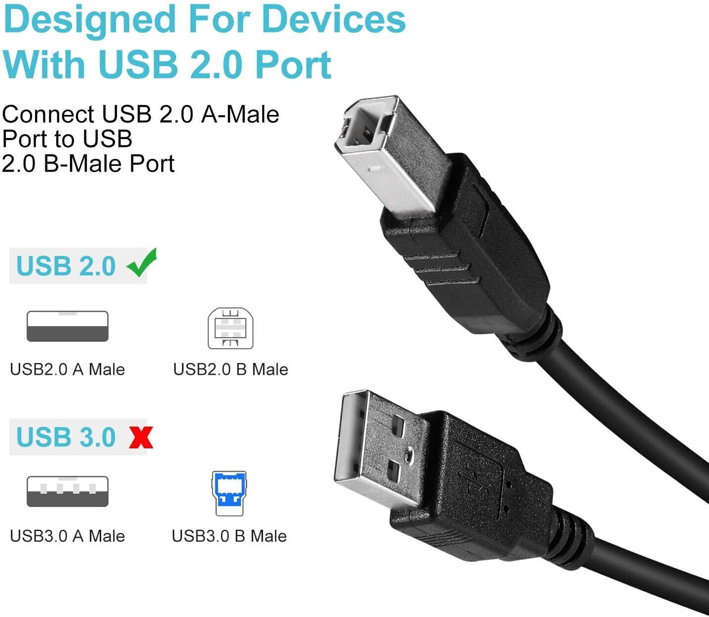 Musstad A526 C4280 C5280 USB Cable PC Laptop Data Sync Transfer Cord for HP Photosmart All-in-One Printer Scanner