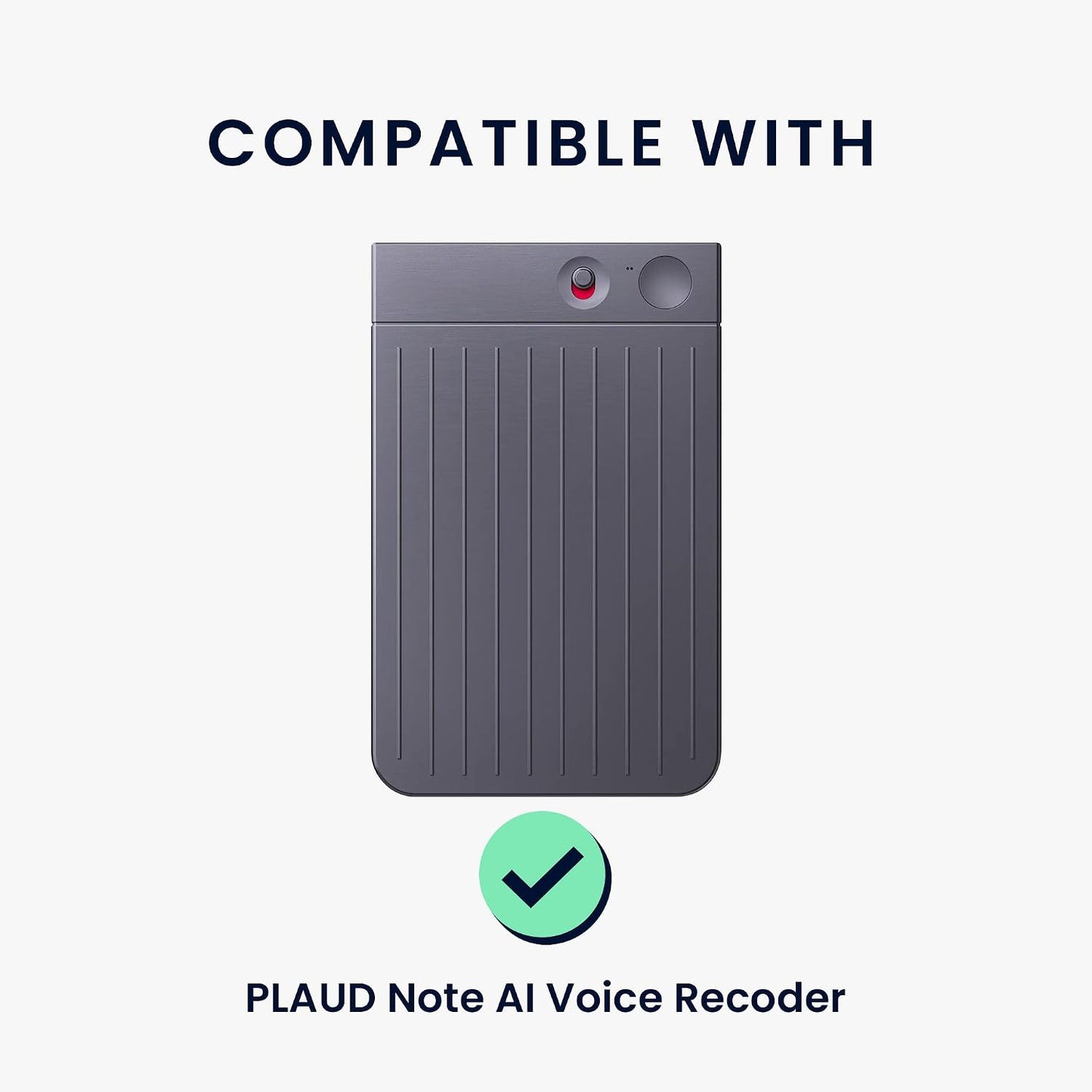 kwmobile Dark Green Silicone Cover for PLAUD Note AI Voice Recorder with Suction Cup Mount