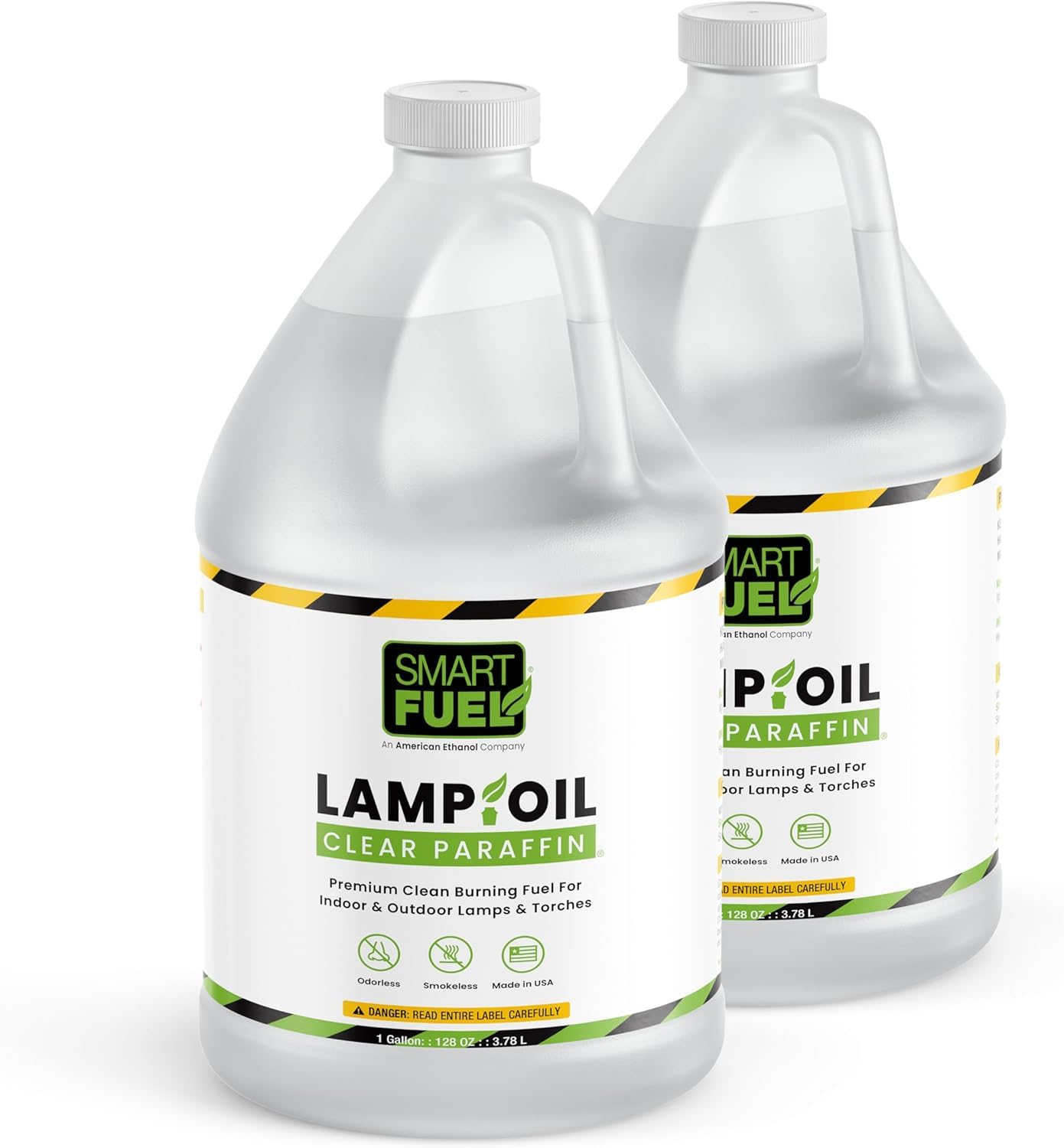 Smart Fuel Paraffin Lamp Oil (2 x 128 oz) – for Indoor & Outdoor Wick Oil Lamps & Lanterns, Clean Burning, Low Smoke – NOT Bioethanol / NOT for Fire Pits/Fireplaces