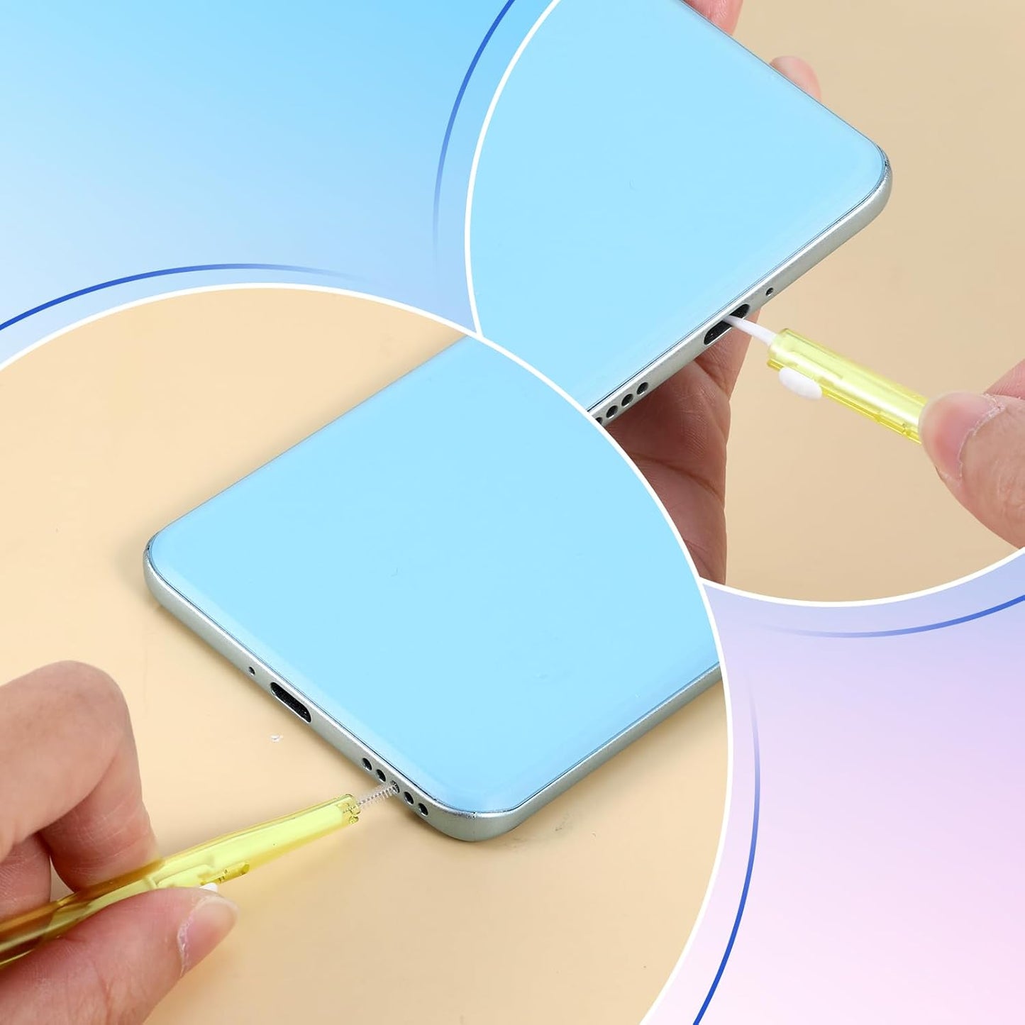 Qulkws 10 Pcs Phone Charge Port Cleaning Tool Kit Anti-Clogging Mini Brushes Cleaner Charging Port Cleaner Dual Side