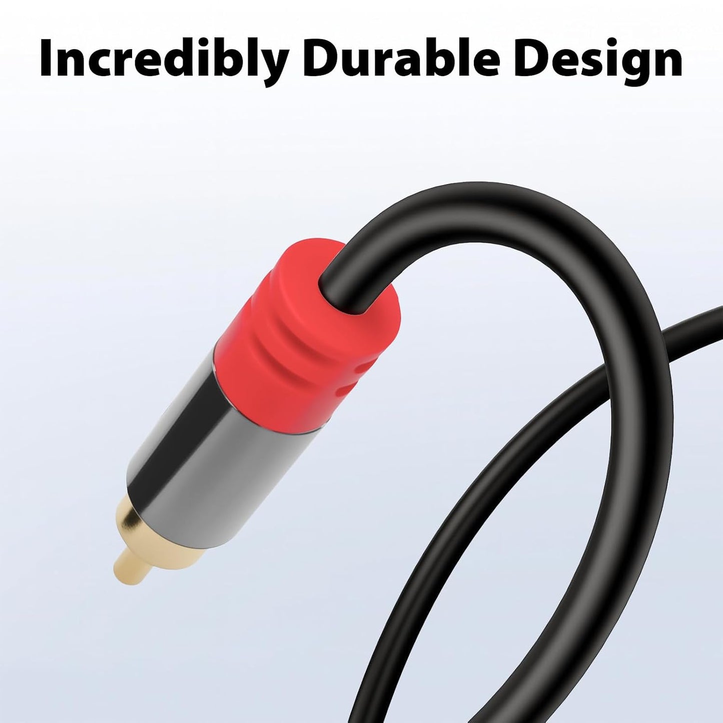3.5mm 16ft Cyberguys! to RCA Audio Cable, Aux to RCA Cable with Gold-Plated Connectors, Durable PVC Jacket Aux Adapter