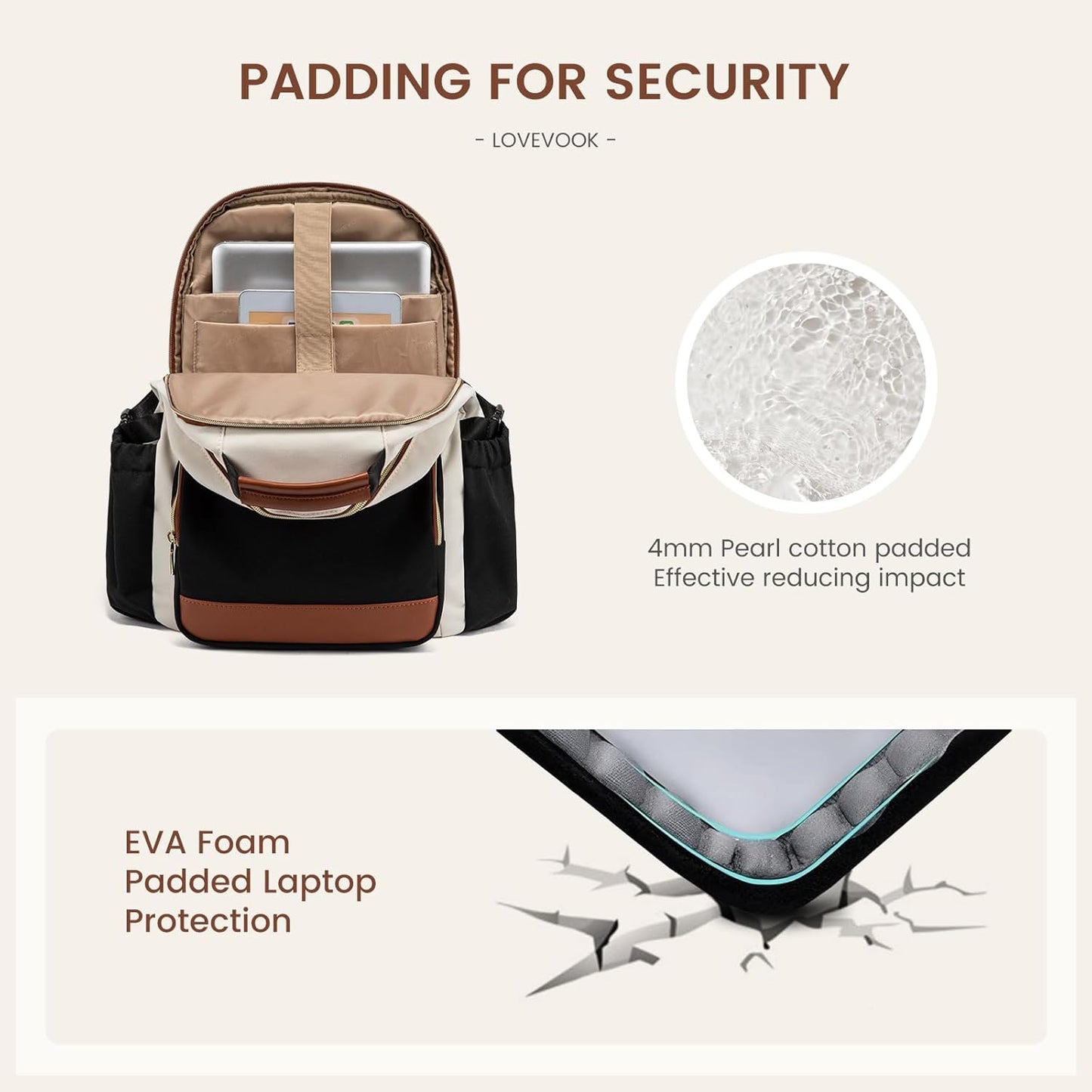 Backpack Cup,15.6 Inch Backpack Backpack LOVEVOOK Laptop for Women with Pouch Pocket for Large Capacity Laptop Computer